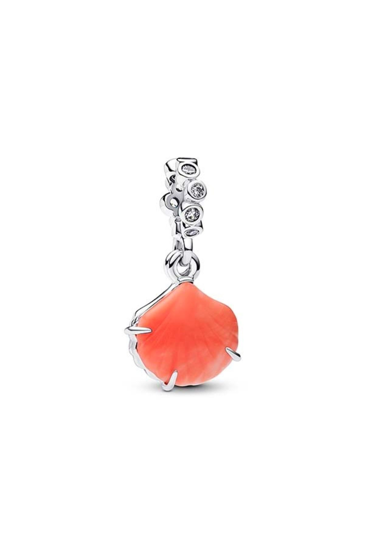 Pandora Mercan Renkli Deniz Kabuğu Çift Sallantılı Charm