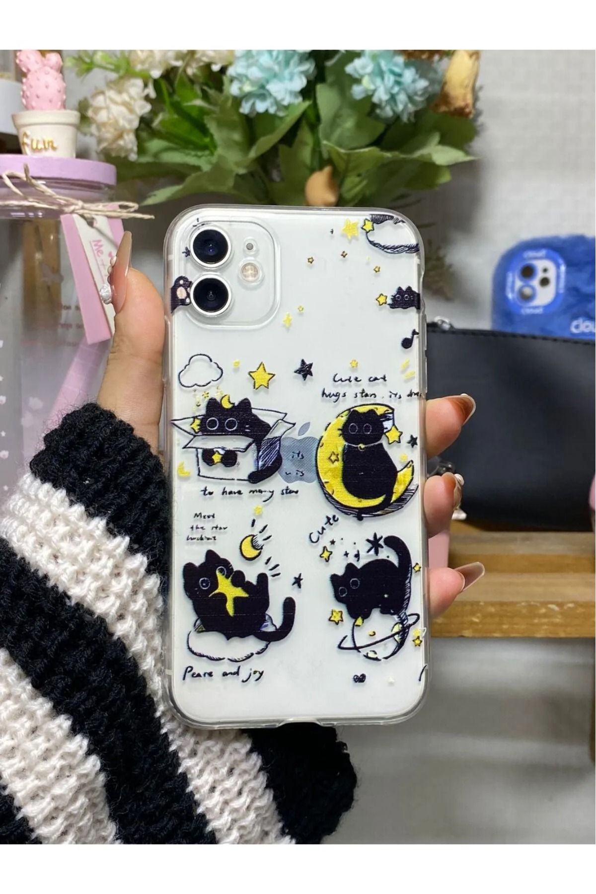 LUXKLAS iphone 11 desen baskılı darbeye karşı dayanıklı şeffaf kılıf