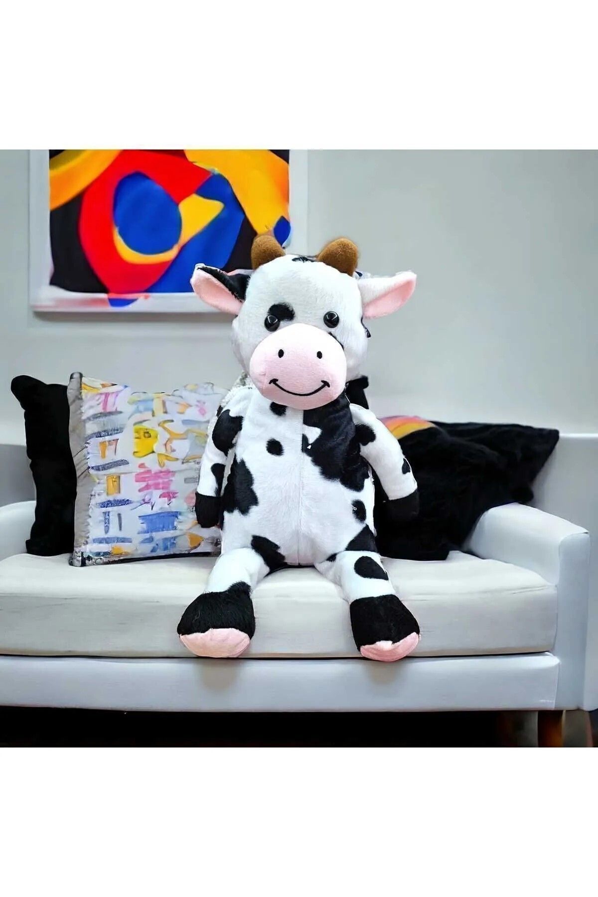 Mellito Sevimli Inek Peluş & Uyku Arkadaşı & Oyuncak & Hediyelik 45 Cm