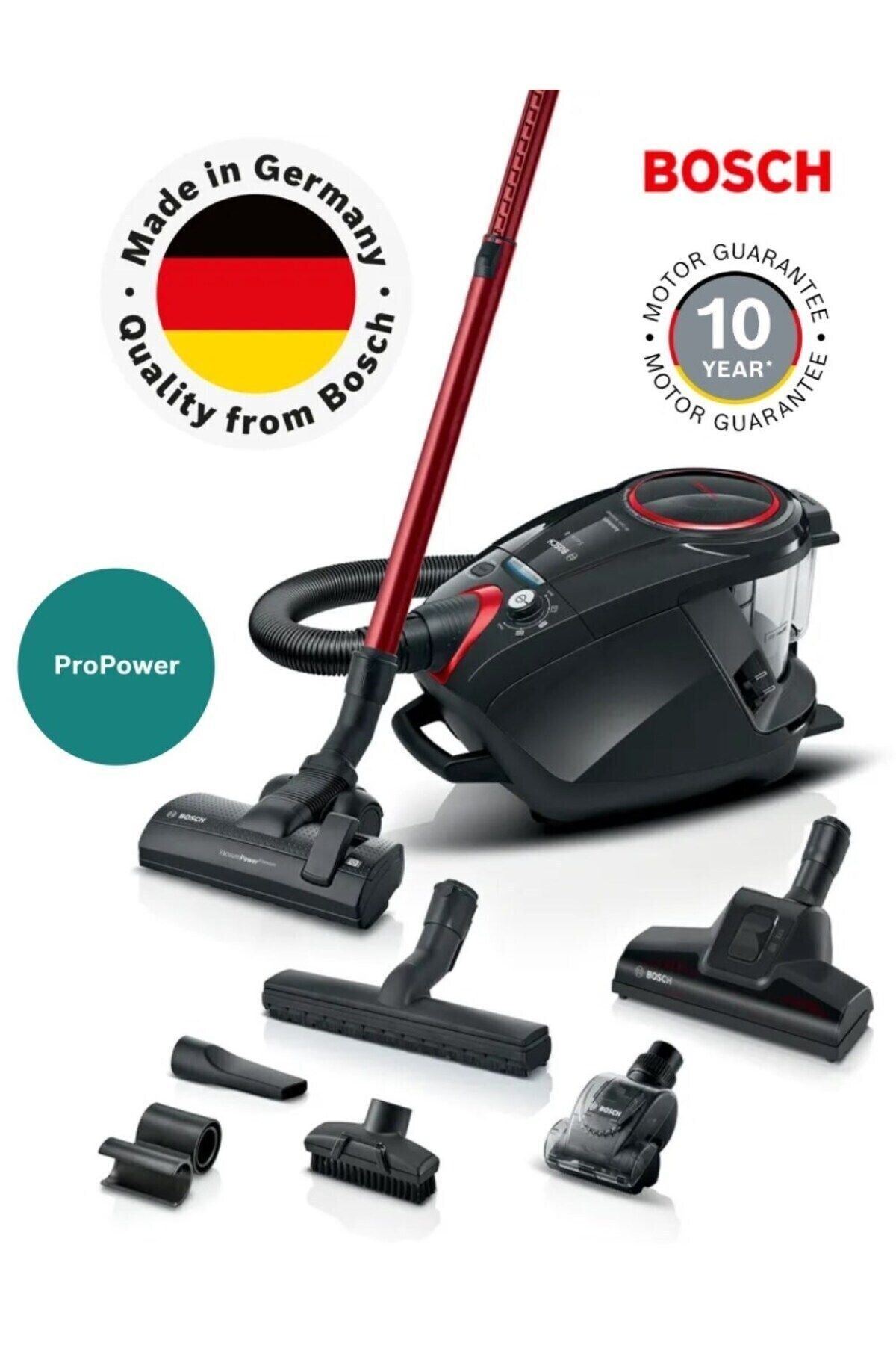 10 YIL Motor Garantili Sessiz Güçlü Motor, Toz Torbasız Hijyenik Temizlik -Bosch Serie 8 ProPower