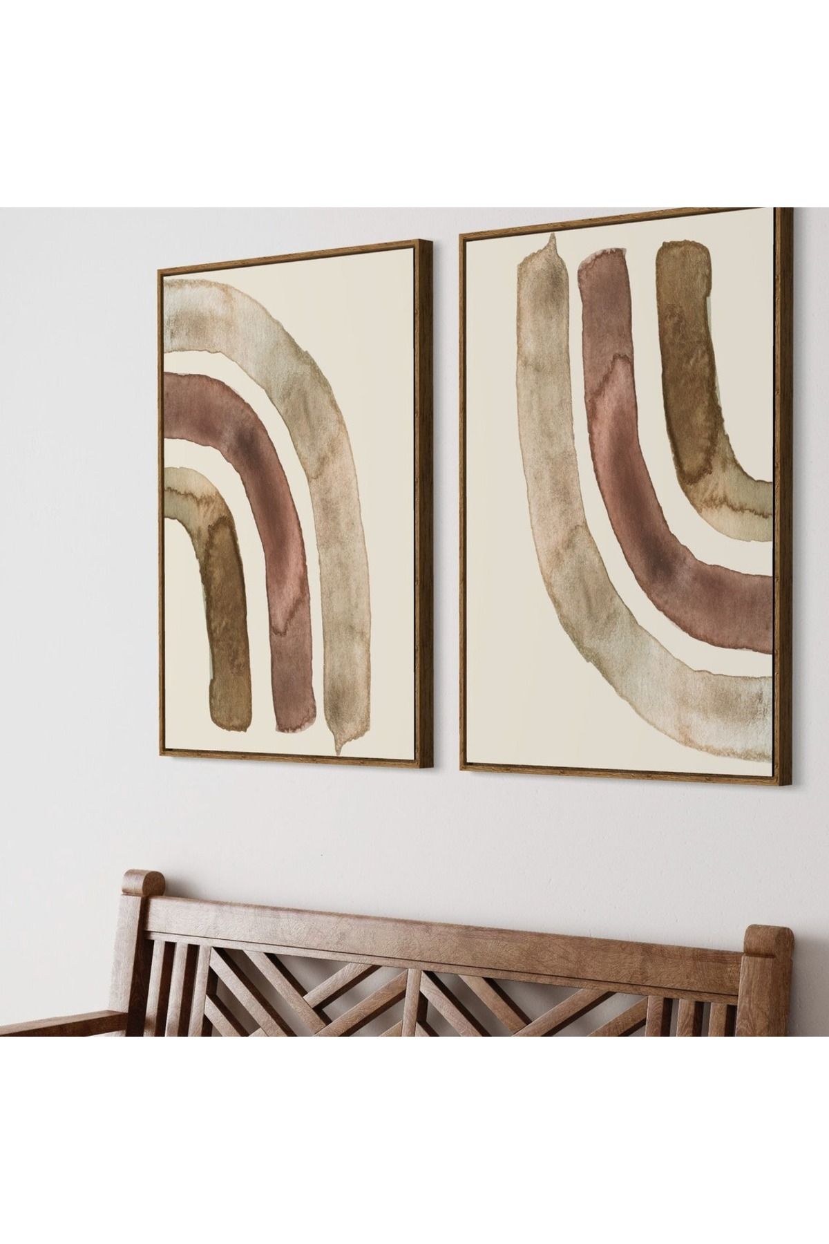 Dekorsiahome 3 Parça Ahşap Çerçeveli Oturma Odası Salon Mutfak Tablo Seti SET3278