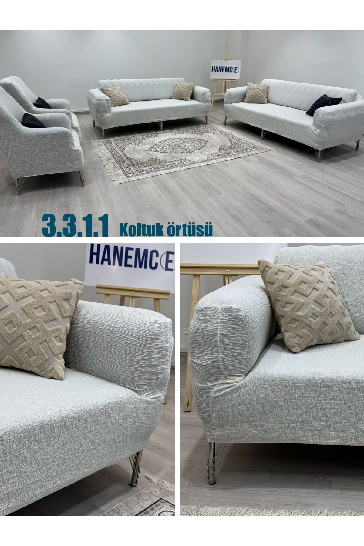 HaNemCe 3.3.1.1 Set De Huse Și Huse Pentru Scaune Textile Pentru Casă - One Size