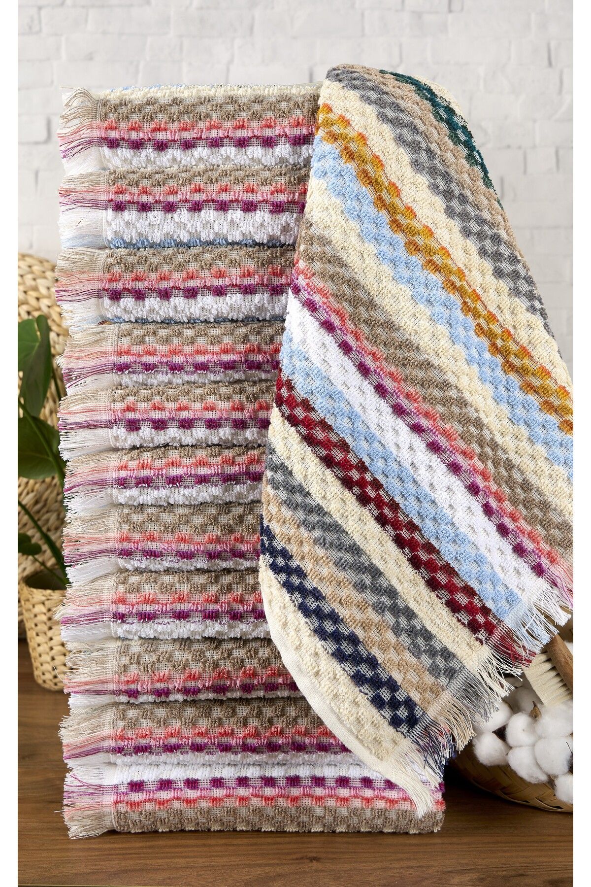 Familia Home 12'li Saçaklı 50x90 cm El&yüz Havlusu | Kapdokya