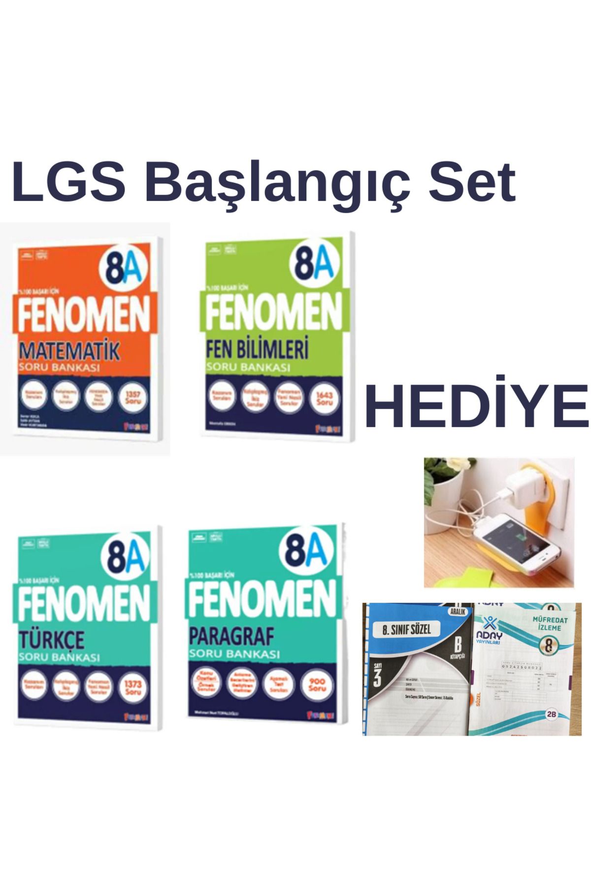 Fenomen Yayıncılık 8.SINIF FENOMEN TÜRKÇE MATEMATİK FEN PARAGRAF A SERİSİ SET 2025 DENEME VE PRİZ TUTUCU HEDİYE