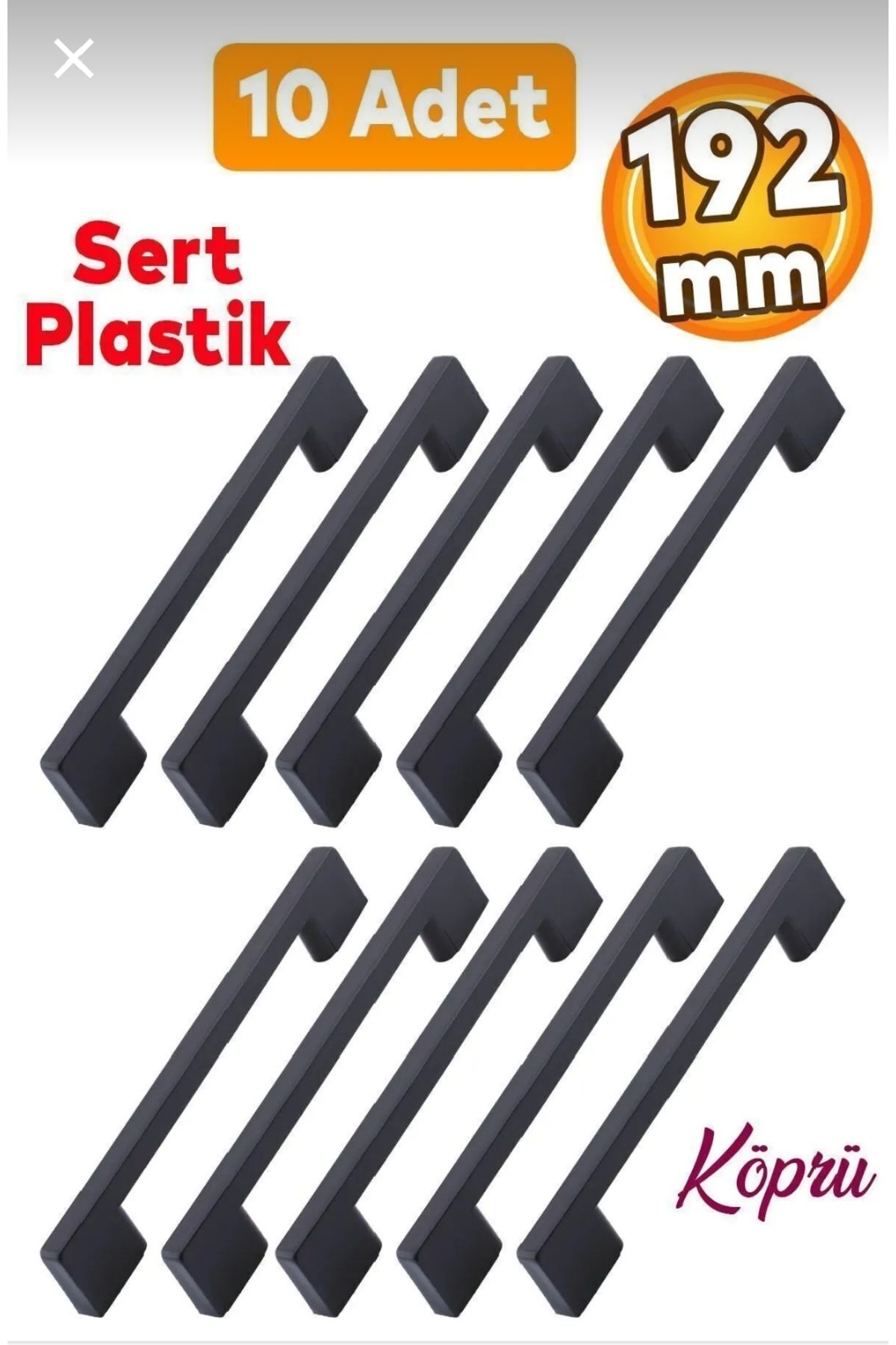 Online Masall AVM MASALL köprü kulp ( 10 adet ) plaltik 192mm dolap,komsol,şifonyer,mutfak dolabı