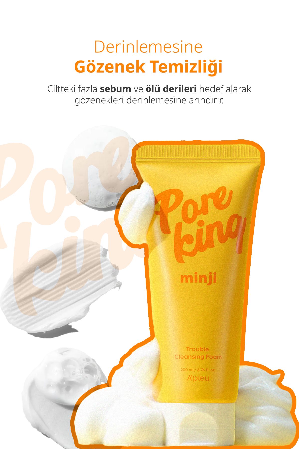 Missha-Pore ​​Refining & Anti-Blackhead Cleansing Foam a'Pieu Pore King Minji Trouble Cleansing Foam 3