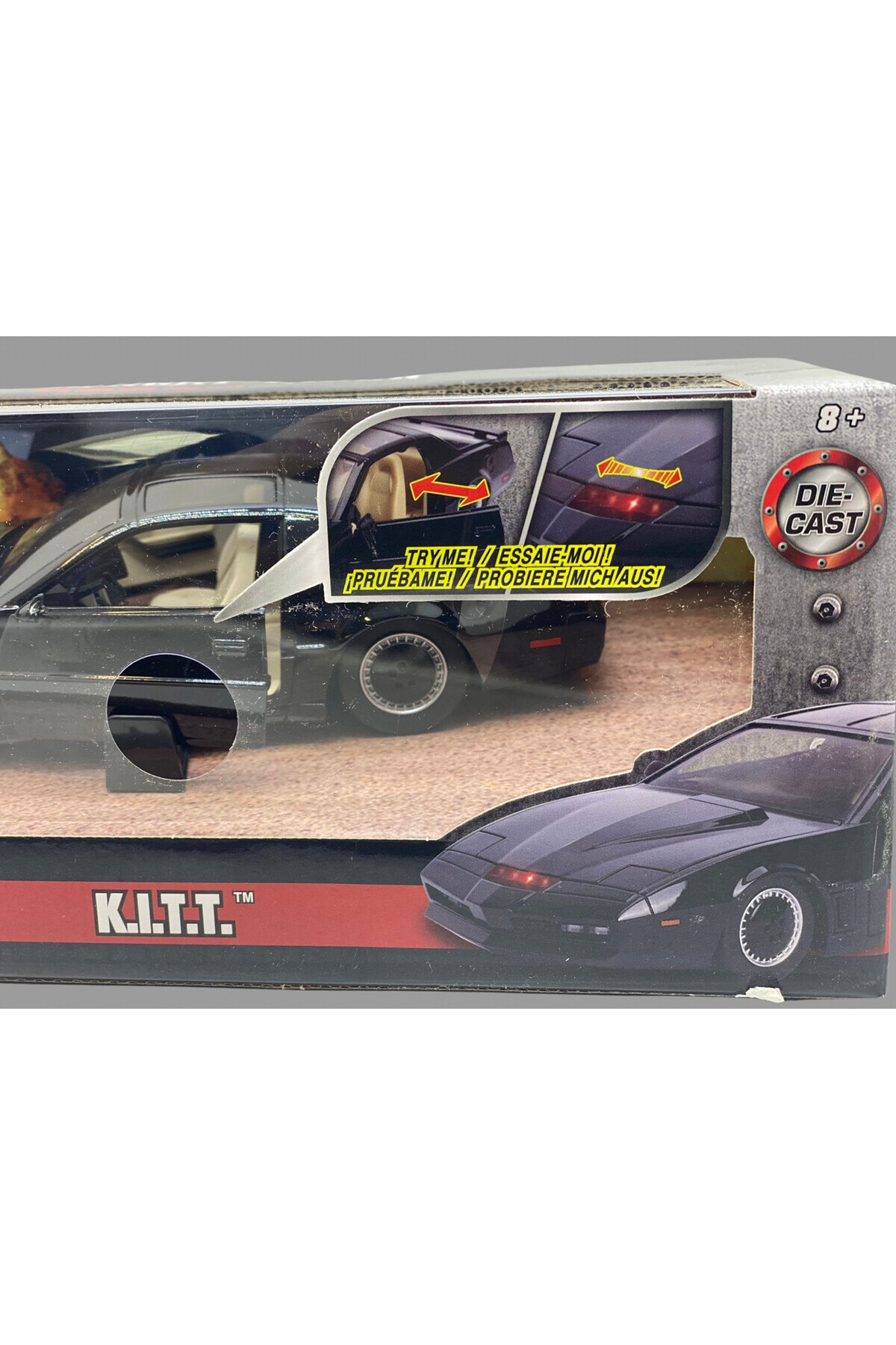 JPT-Metal model Pontiac Firebird Knightrider Kitt with working lights on the front hood, black 1/24 2