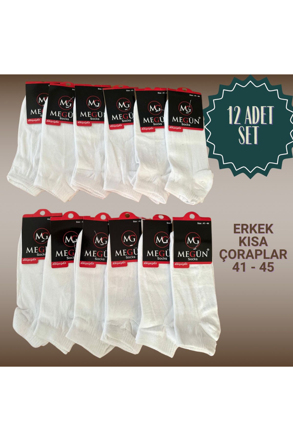 Megün DİKİŞSİZ ERKEK ÇORAP 12 Lİ 41-44