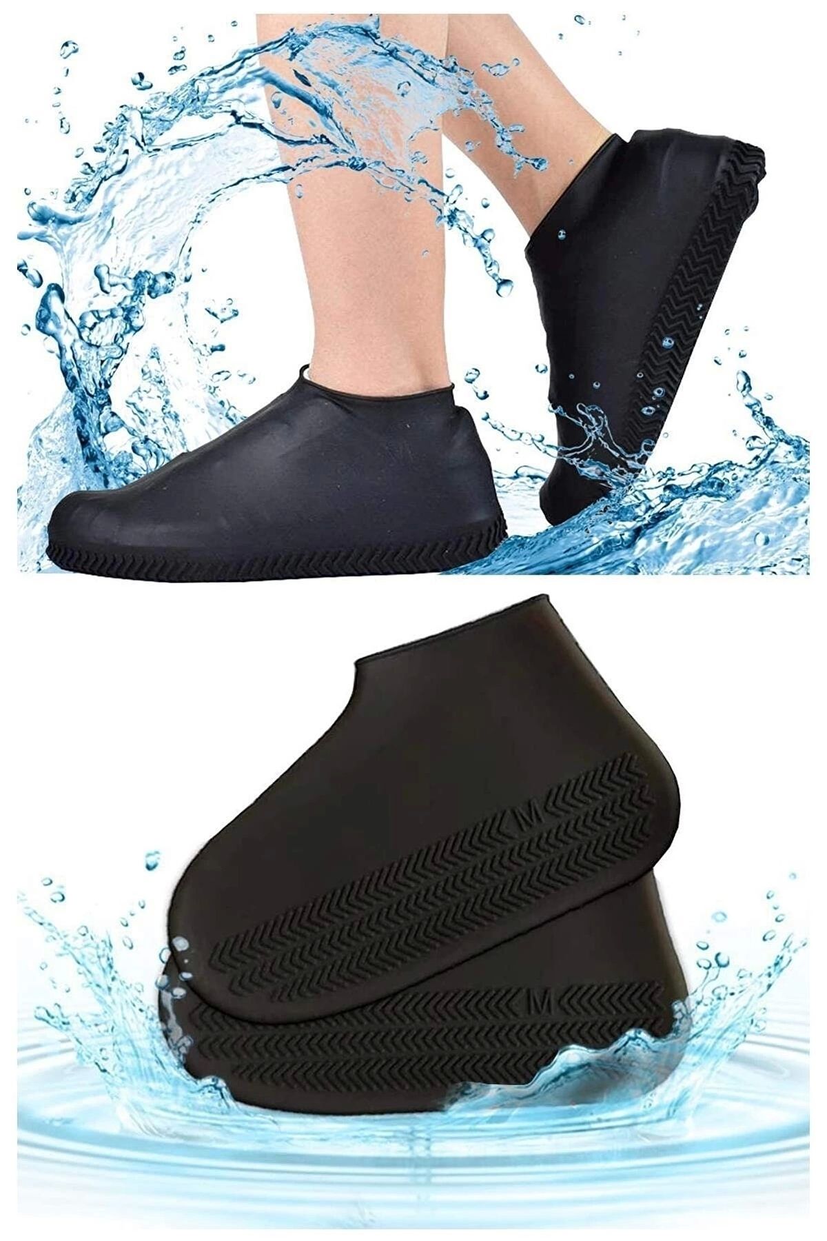 ShopNova Silikon Yağmur Koruyucu Ayakkabı Kılıfı Kaymaz Su Kir Geçirmez Small (26-33)