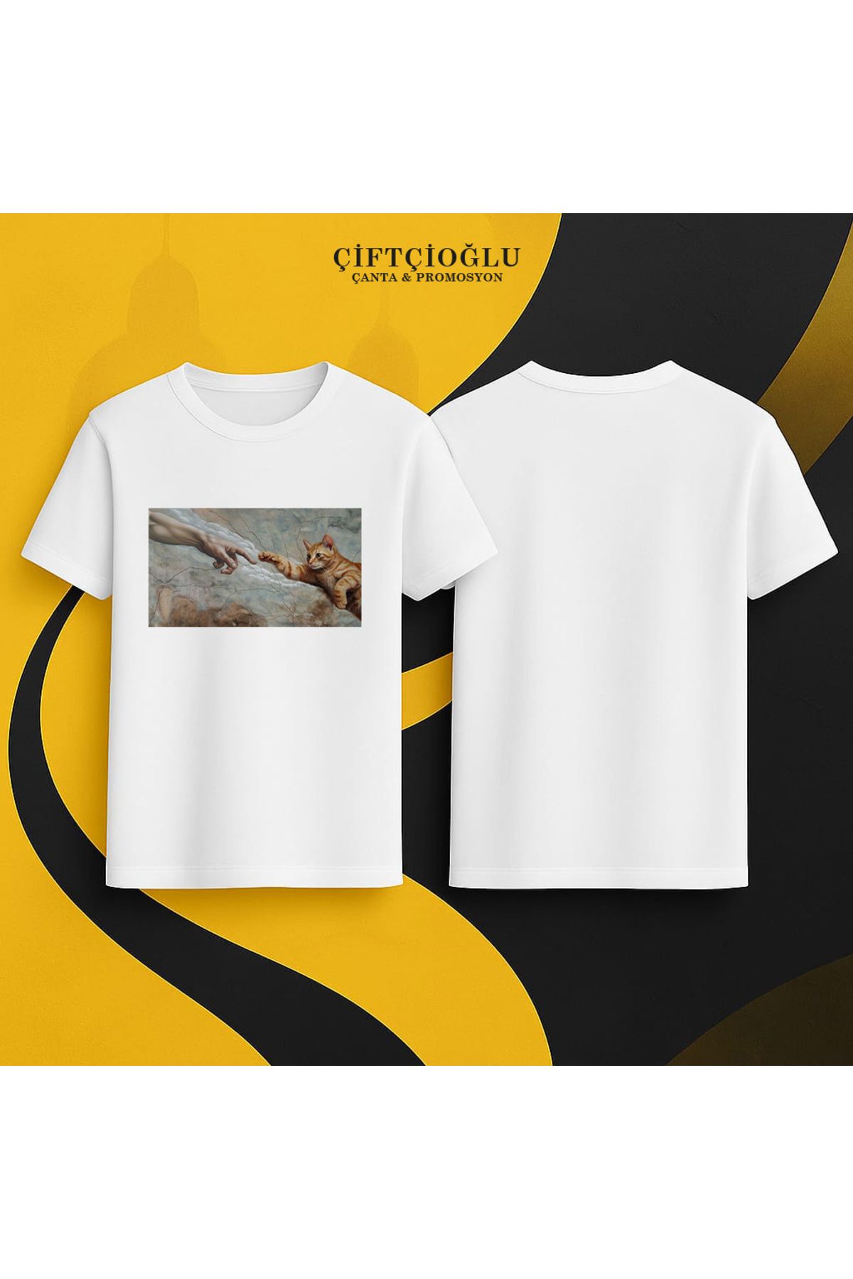 çiftçioğlu Kişiye Özel Pamuk-Polyester 1. Kalite Baskılı T-shirt Tişört
