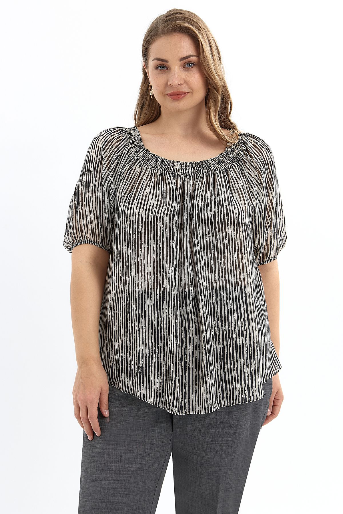 Ground Pepper 954 BLUZ ÇİZGİLİ