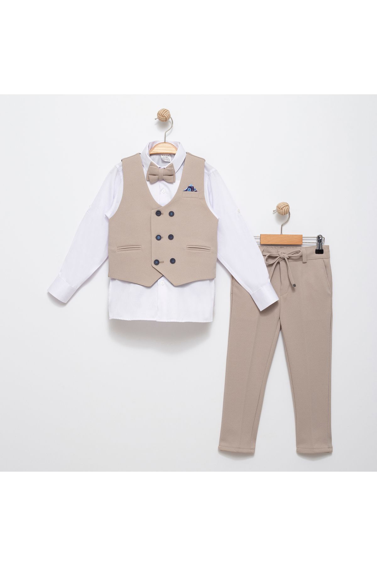örme model yelekli erkek takım elbise / papyonlu yelekli takım / gömlek-yelek-pantolon takım