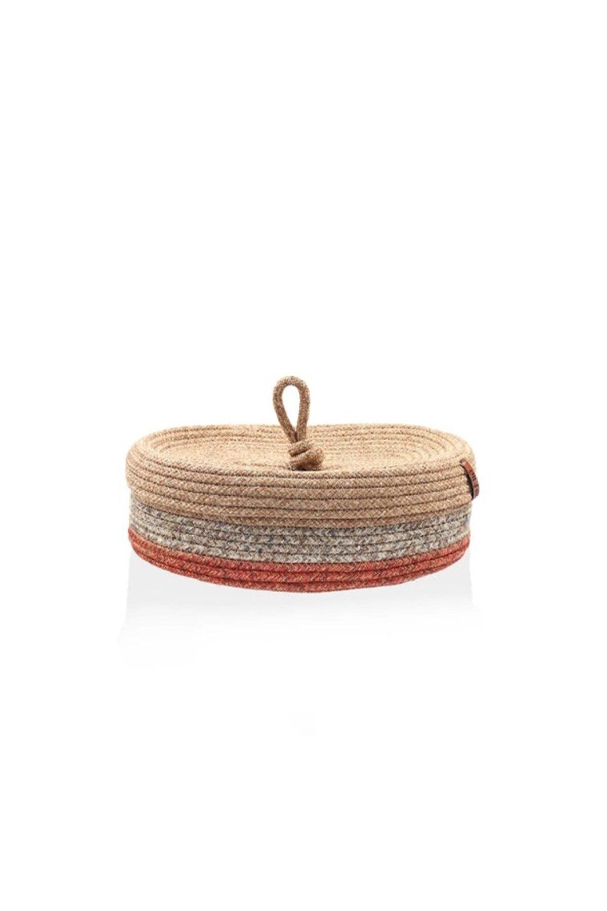 mekanhomeworks Jutte Kapaklı Oval Sepet Bambu Kiremit 35x24x12 Cm