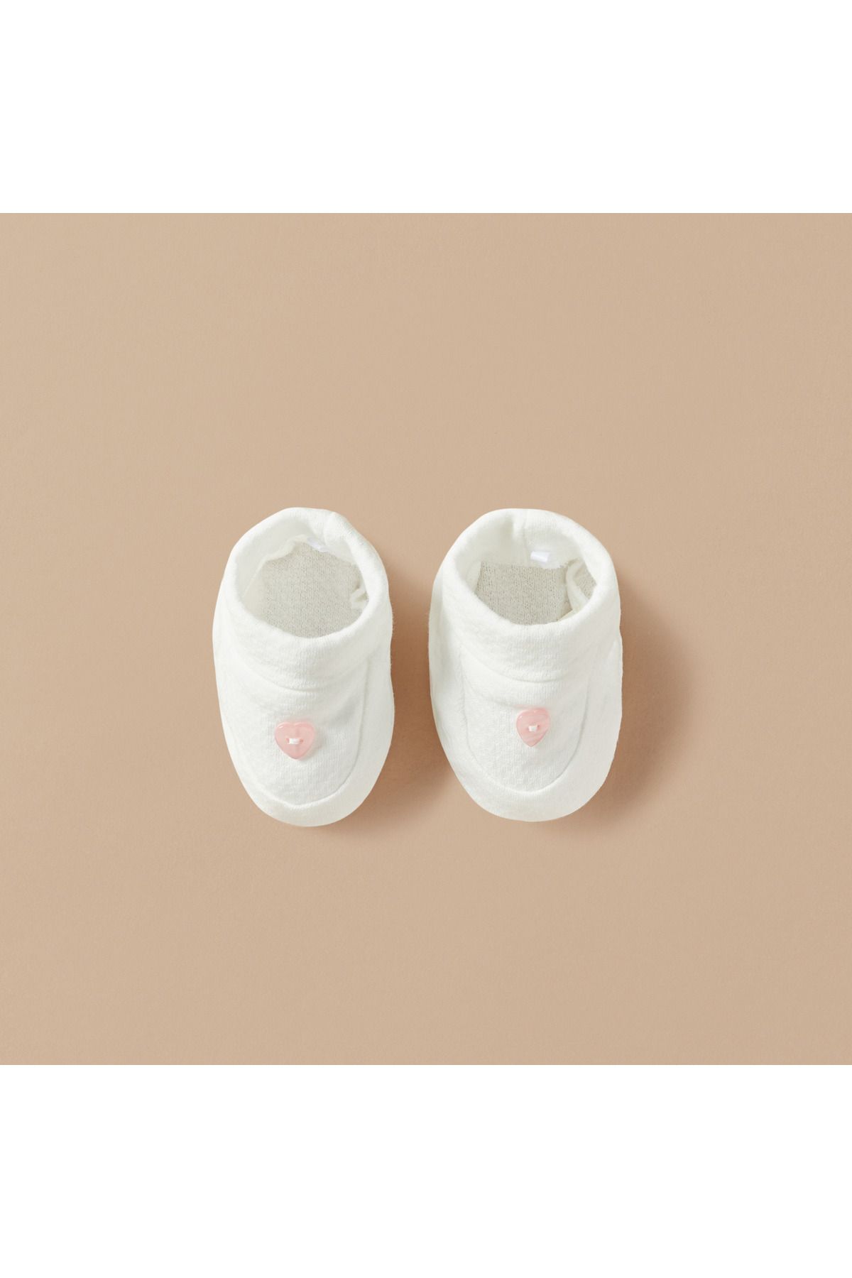 giggles-Textured Booties with Button Trim 1