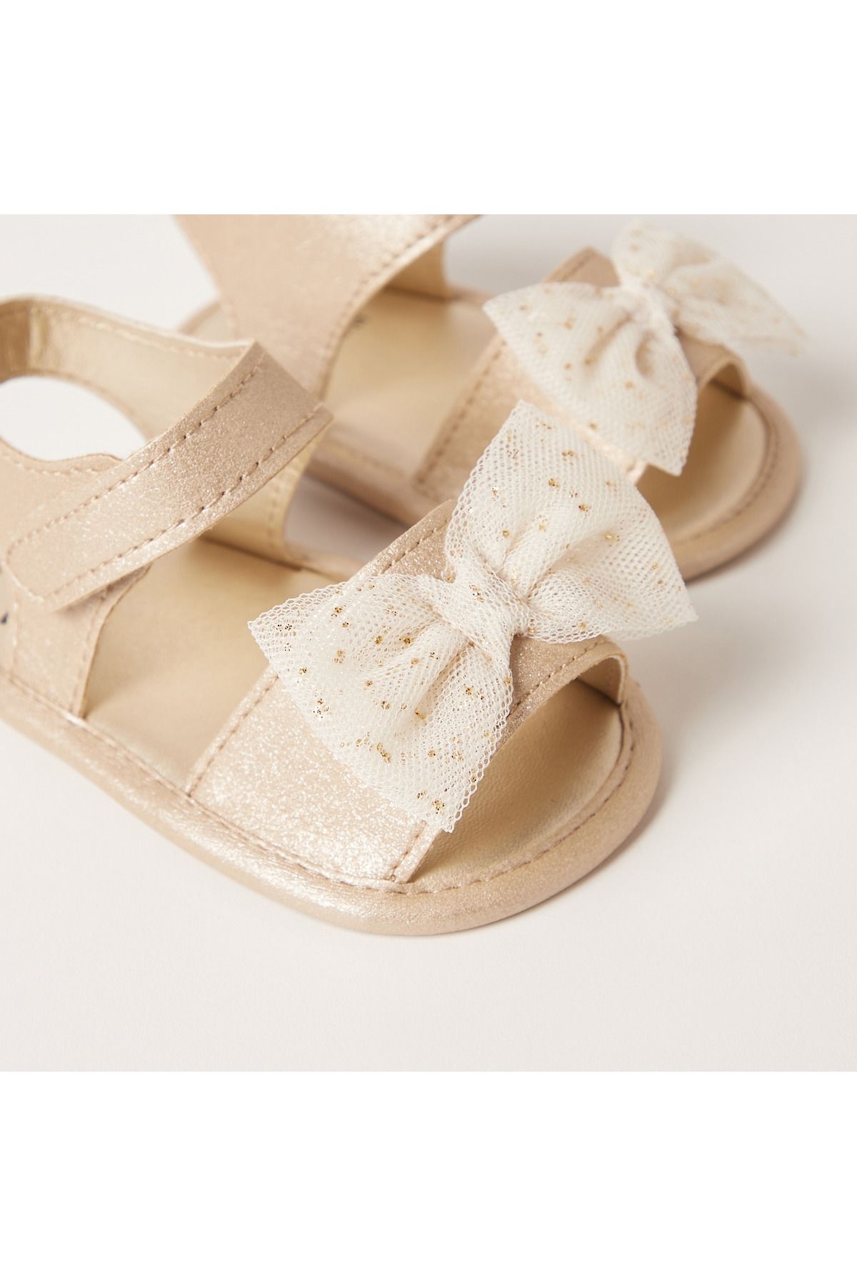 giggles-Bow Accent Booties with Hook and Loop Closure 3