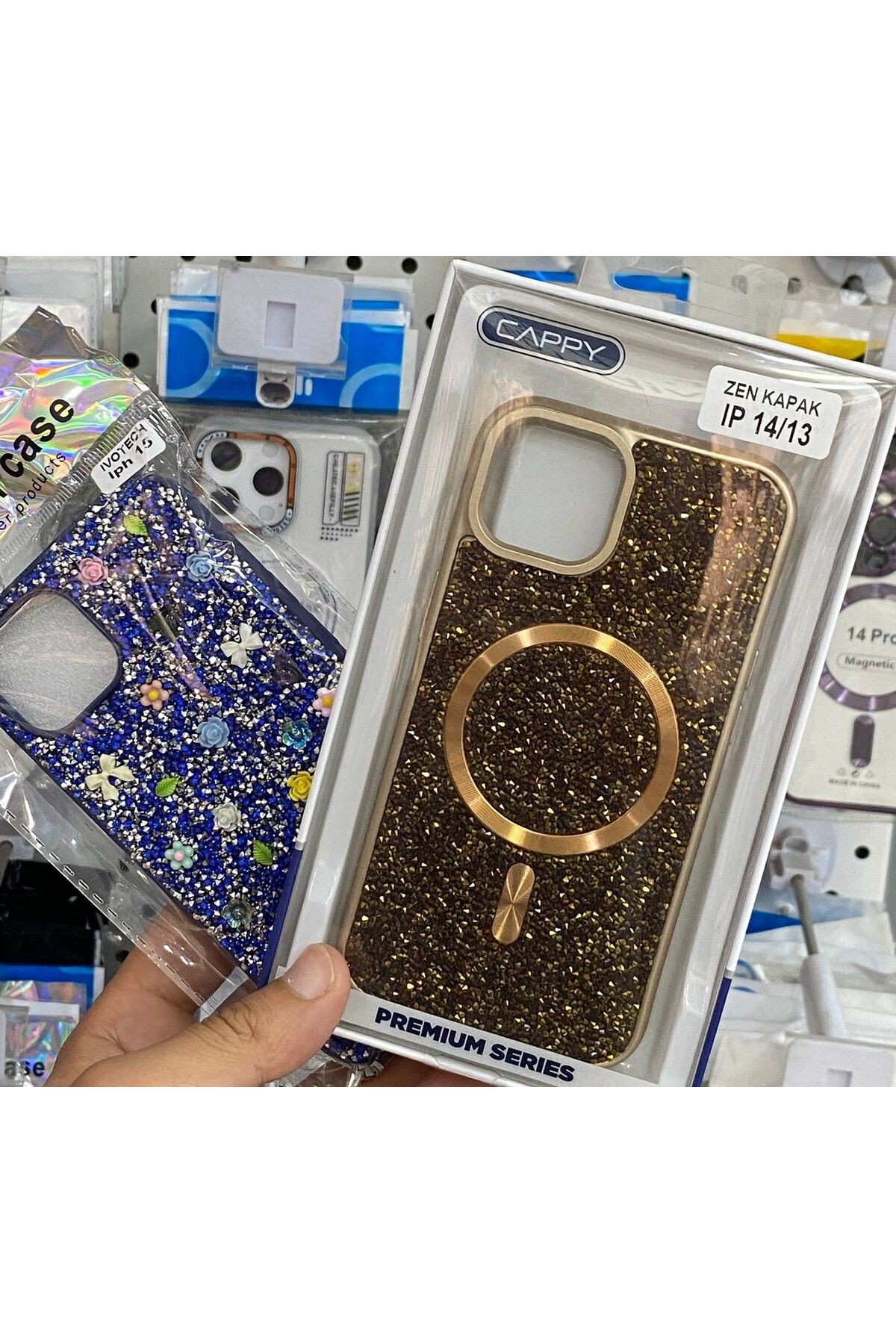 Cappy İPHONE 13/14 UYUMLU / ŞIK TASARIMLI TAŞLI KILIF
