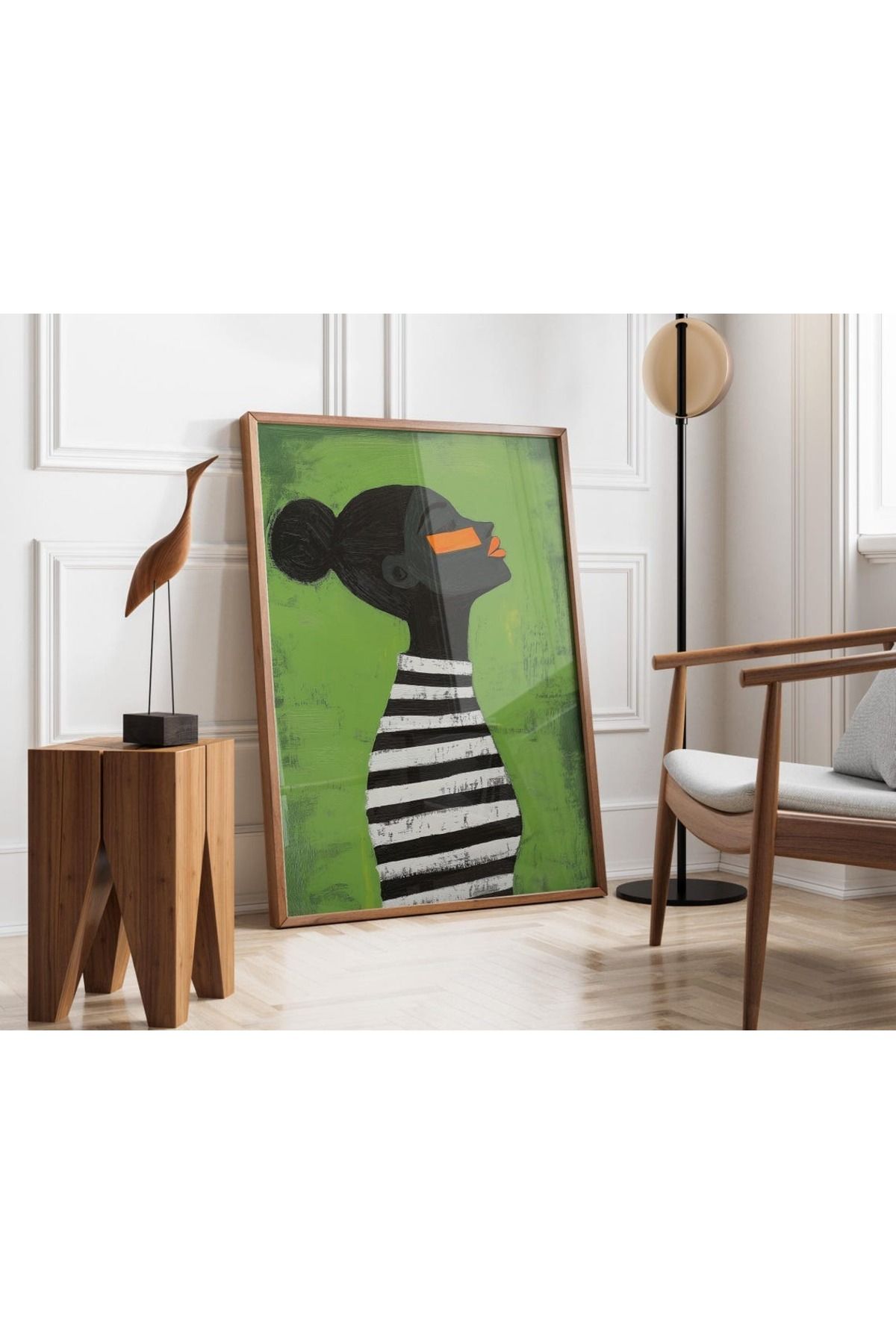 Dekorsiahome Tek Parça Ahşap Çerçeveli Oturma Odası Salon Mutfak Tablo TK0469