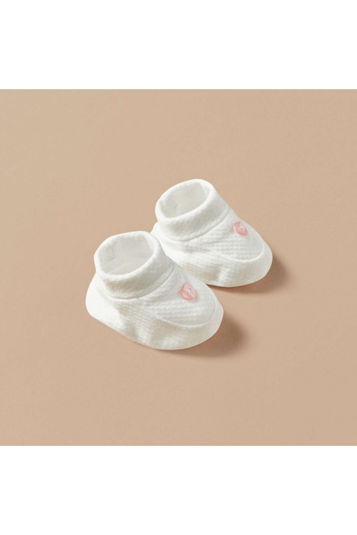 giggles-Textured Booties with Button Trim 3