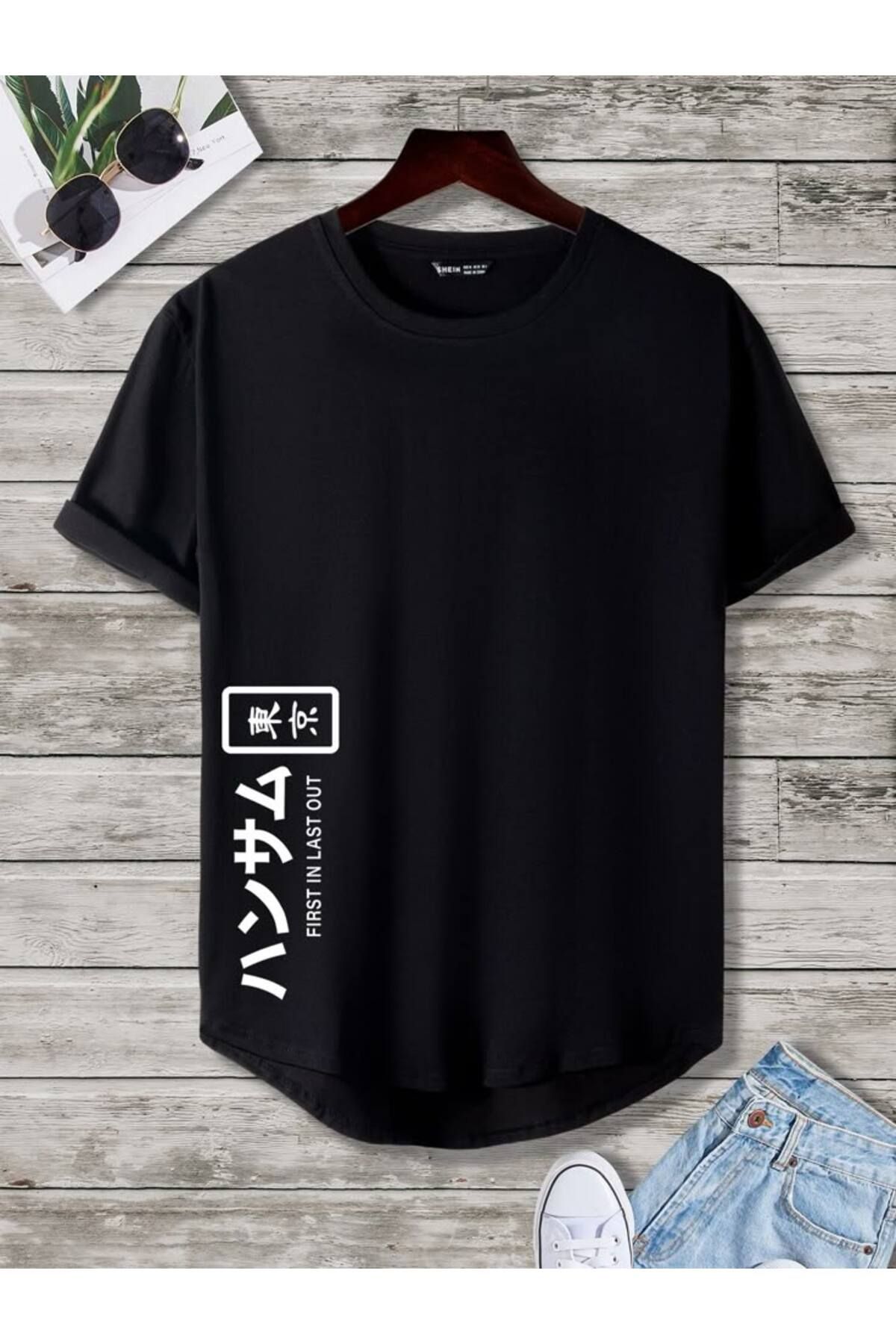 FAVORİST Oval Etek Pamuklu Yazlık Unisex Tshirt Karışık Baskılı