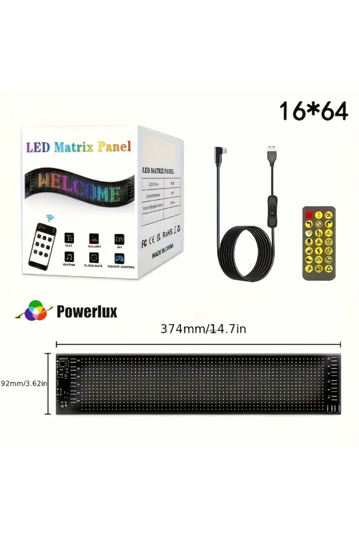 POWERLUX ESNEK LED EKRAN 9x37cm