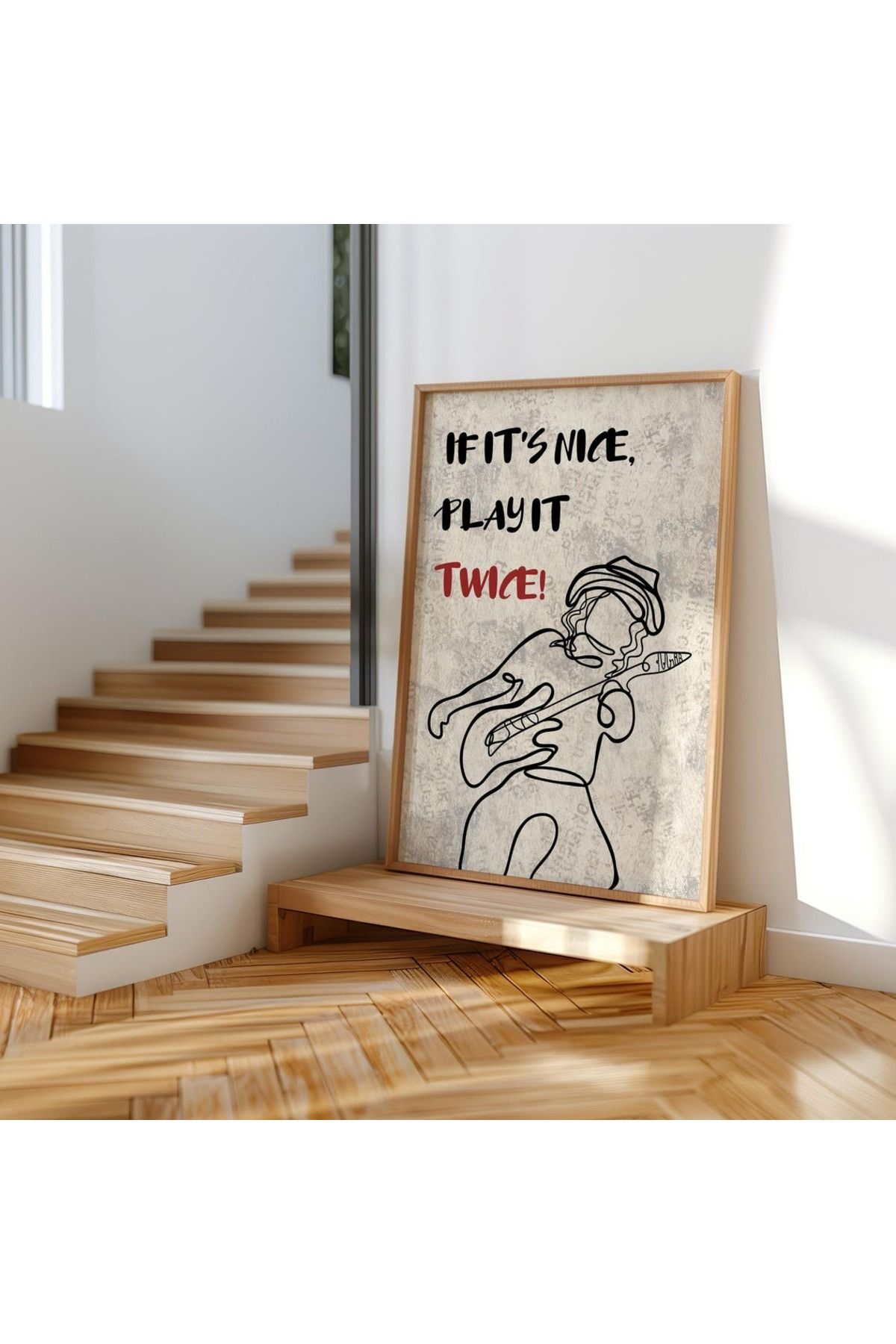 Dekorsiahome Tek Parça Ahşap Çerçeveli Oturma Odası Salon Mutfak Tablo TK0471