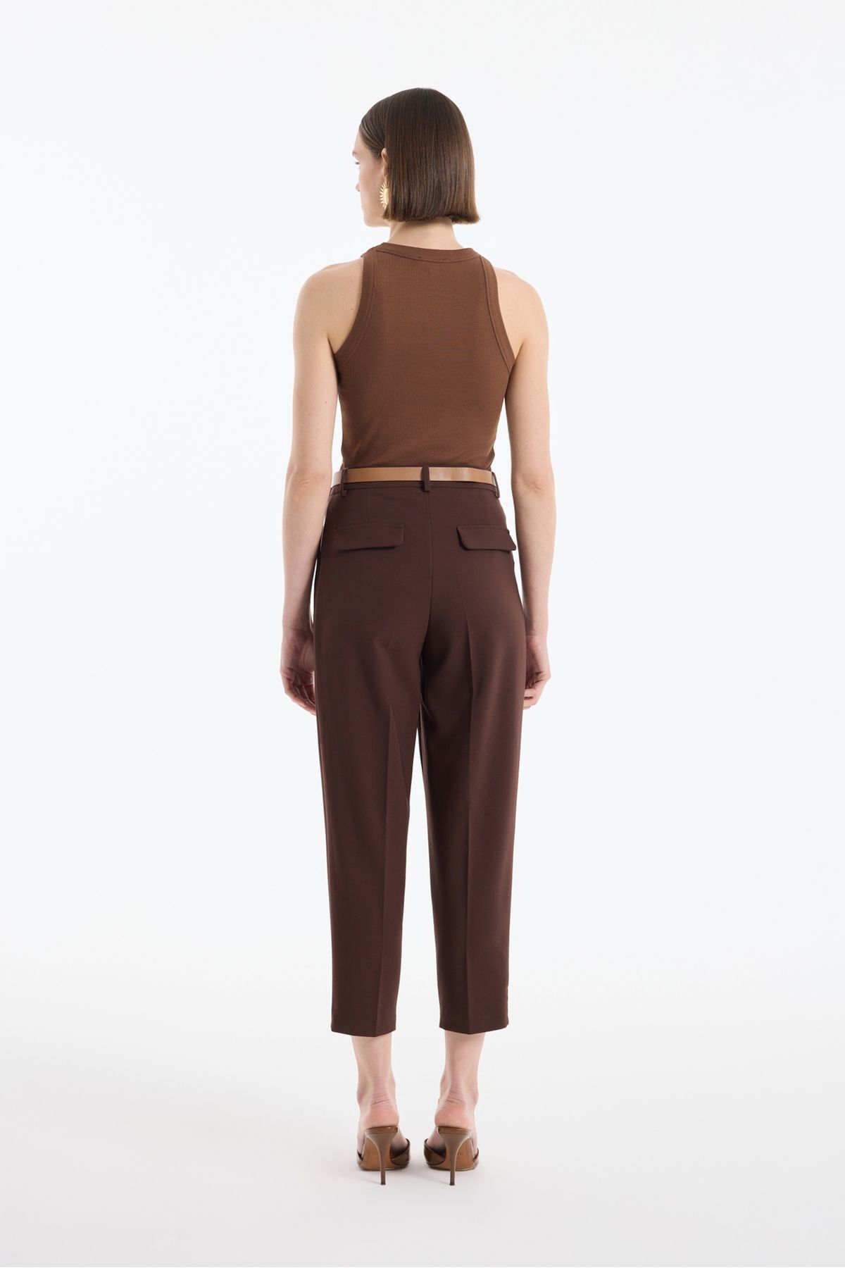 Quzu-Brown Belt Accessory Trousers with Trousers 5