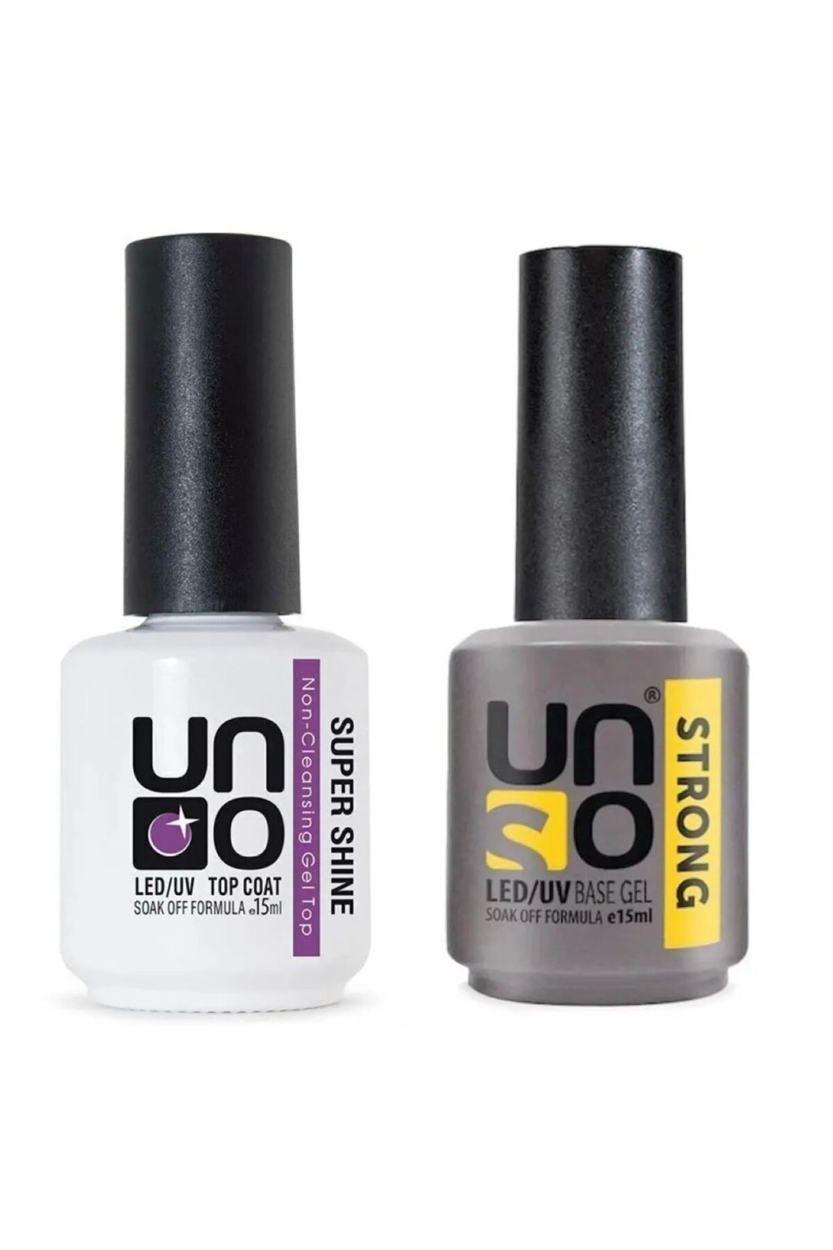 QNAİL PROFESSİONAL Uno Top Coat 15 ml Super Shıne+Uno Strong Base Coat 15 ml 2'Lİ SET