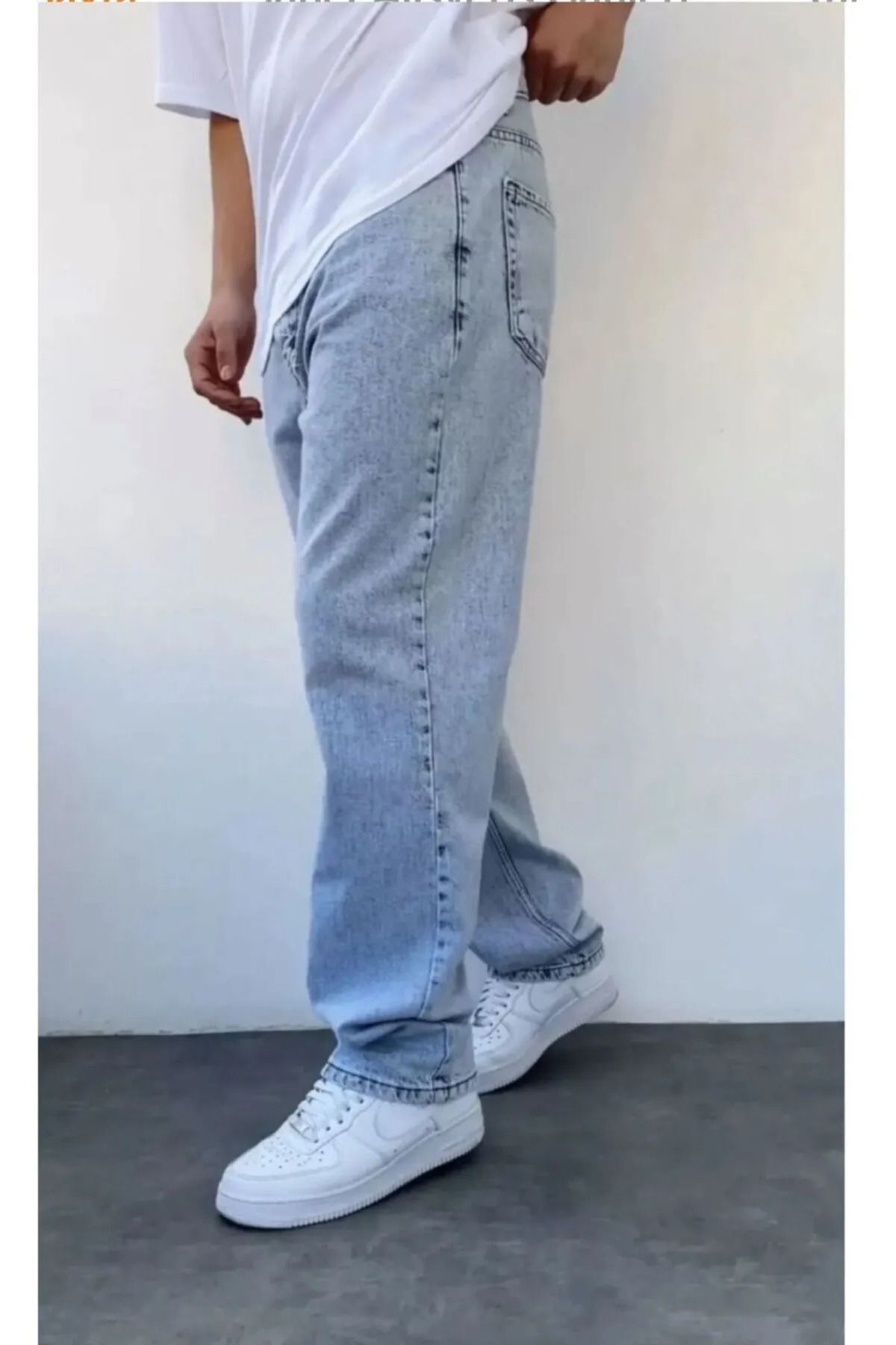 G Wear Rahat Kalıp Buz Mavi Erkek Baggy Jeans