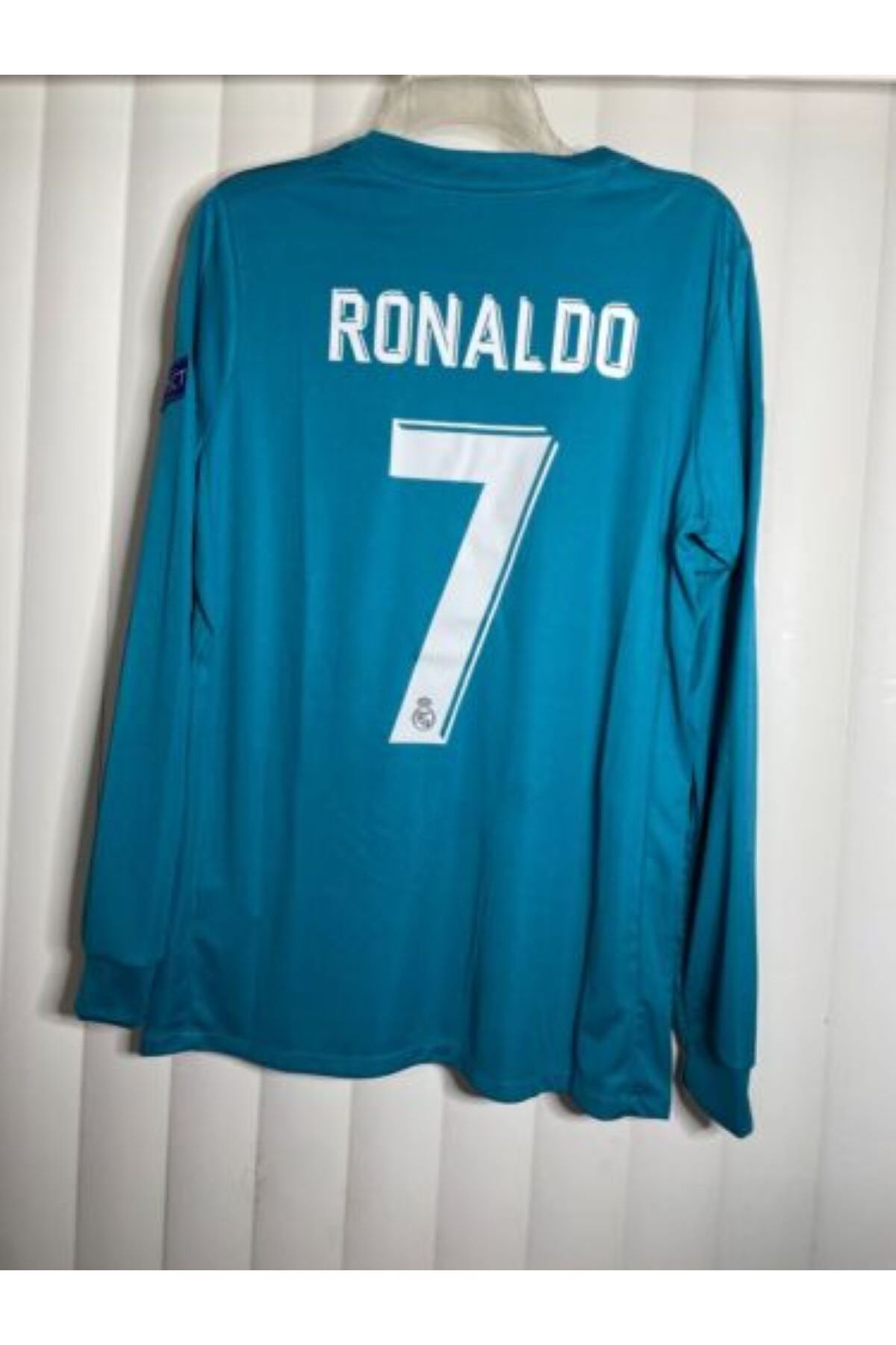 yenteks KOPYA - Real.Madrid.Ronaldo Turkuaz 2018 Uzun Kol Deplasman Yetişkin Forma