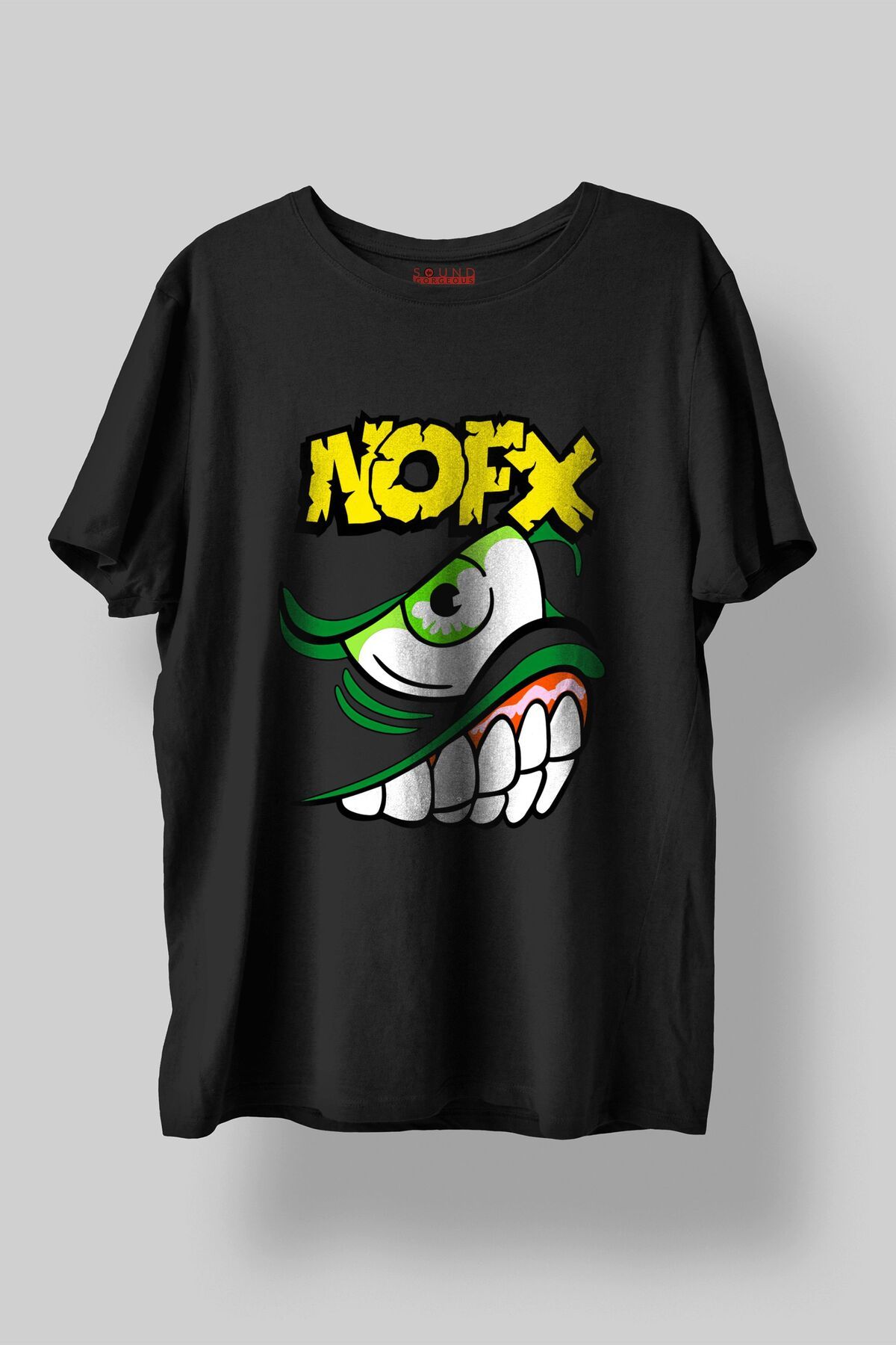 Sound Gorgeous NOFX Müzik Tasarımlı Baskılı Regular Fit Unisex Siyah T-Shirt %100 Pamuk Rahat Kalıp Tişört No:0258