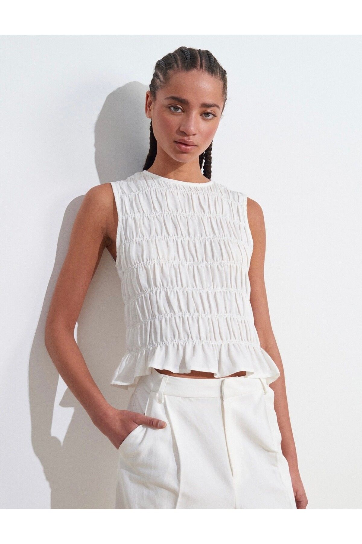 nays butik Kolsuz Crop Bluz