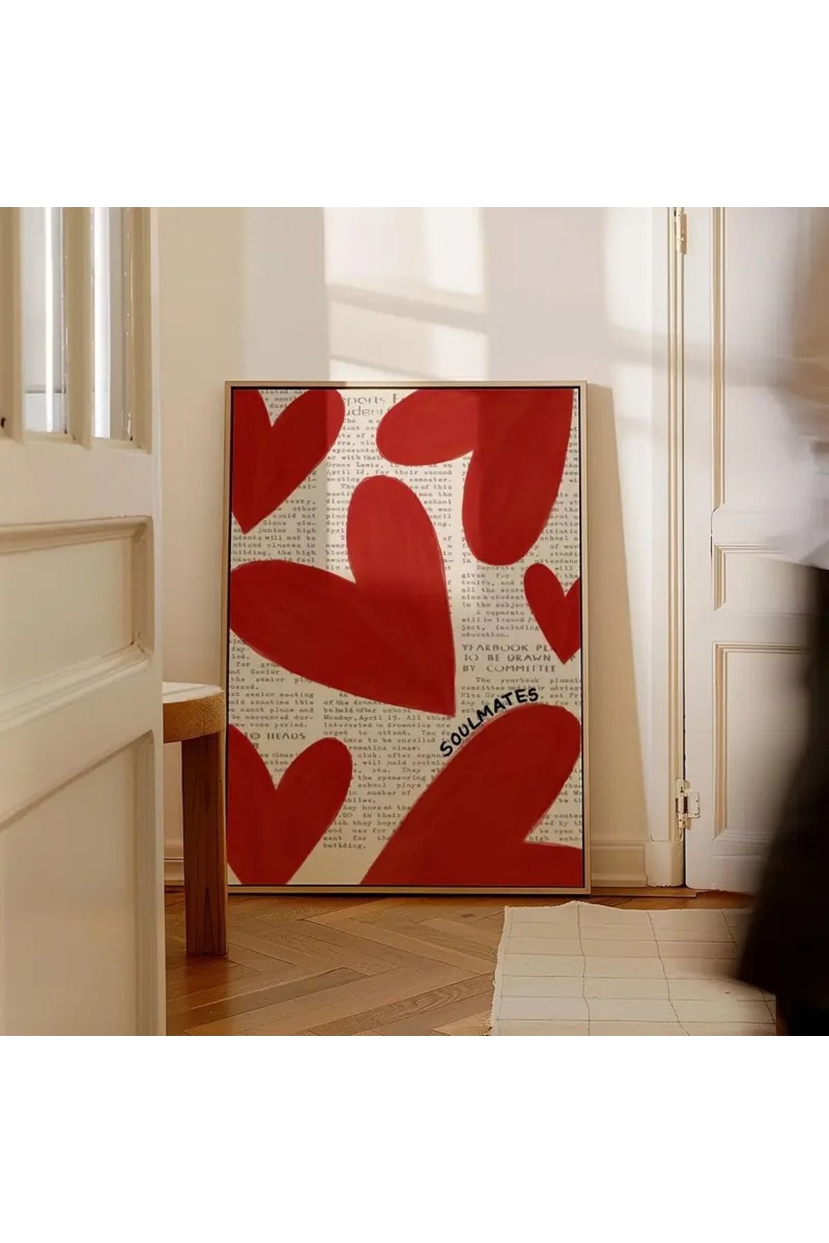 Dekorsiahome Tek Parça Ahşap Çerçeveli Oturma Odası Salon Mutfak Tablo TK0536