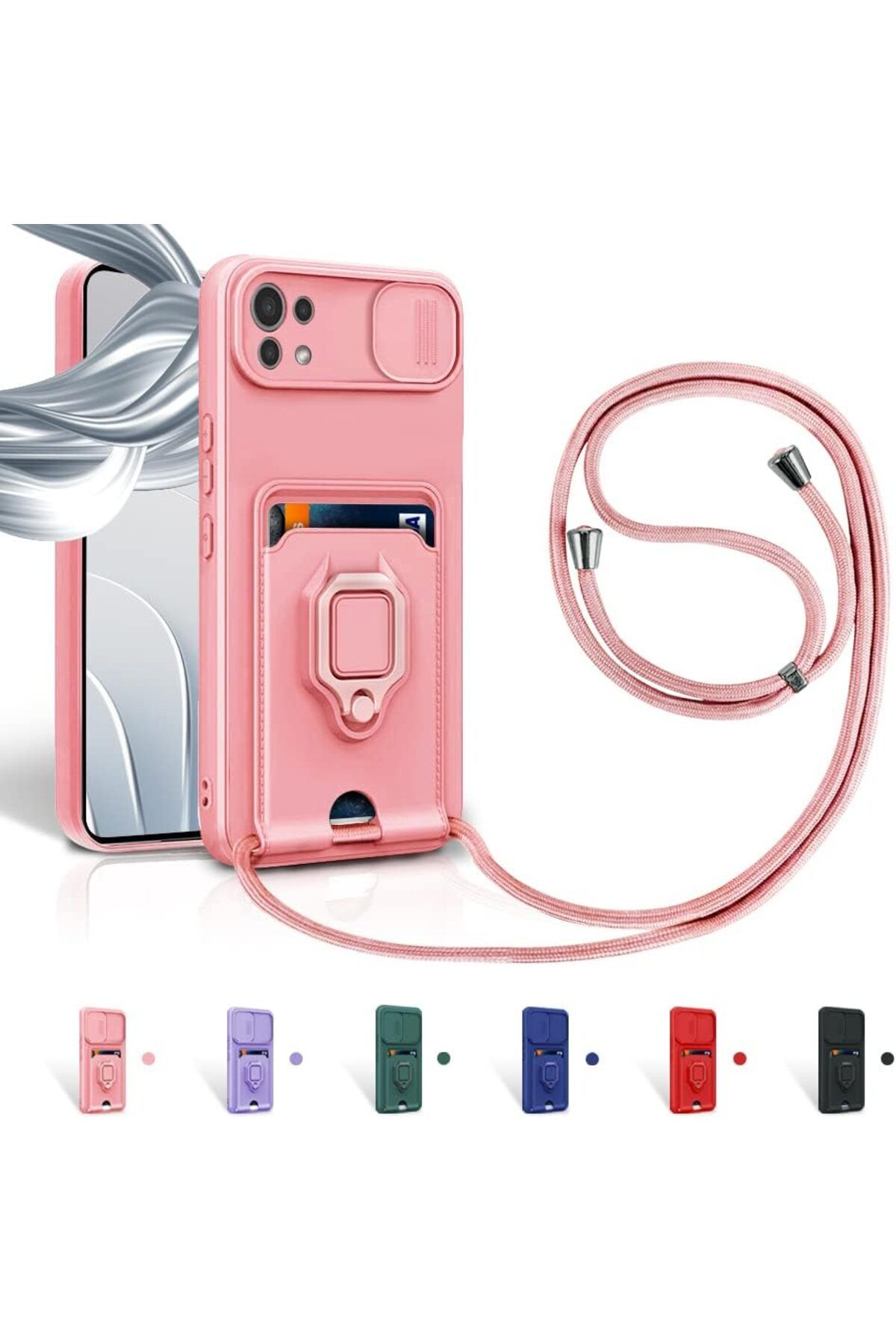 Rivor Xiaomi Mi 11 Lite Uyumlu Kılıf Kamera Koruma Ve Sürgülü Kartvizitli Kartlıklı Standlı Renkli Kapak