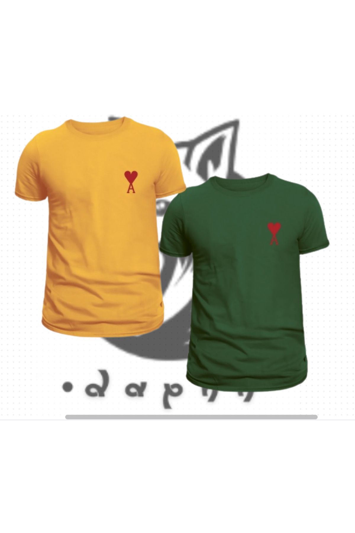 TEXTURA Yeni Sezon UNİSEX AMI PARİS BASKILI NEW Oversize T-Shirt İkili (2'li) Set
