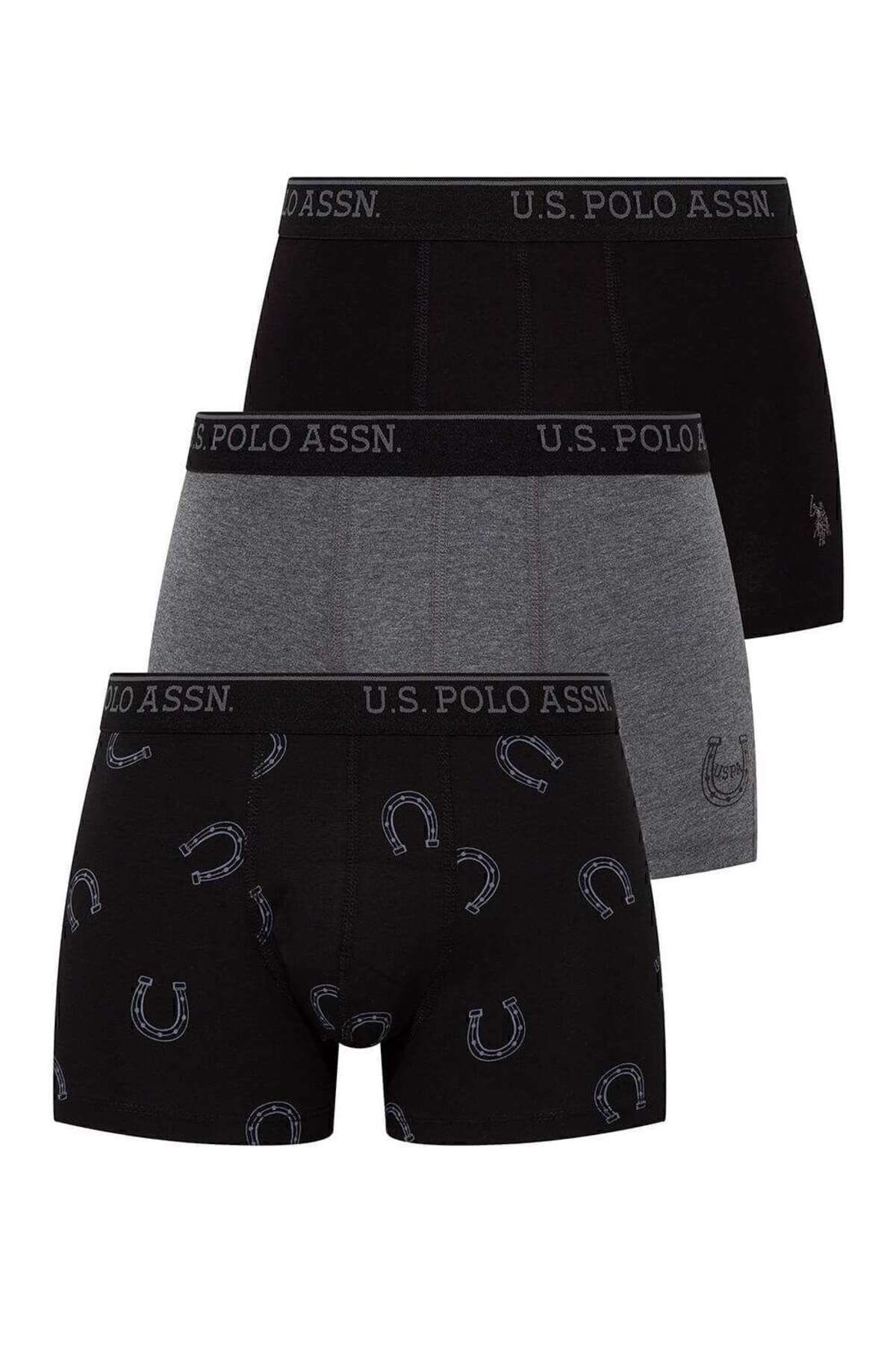 U.S. Polo Assn. U.S. Polo Assn. Erkek Baskılı 3'lü Kutulu Boxer - Çoklu Renk - TLAYE80Y30M4A
