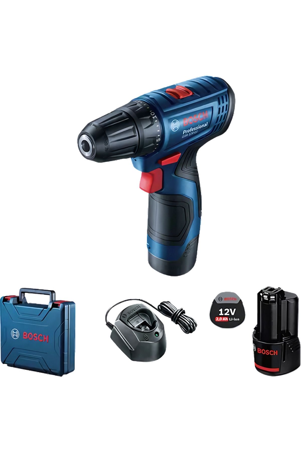 Bosch GSR 120-LI Akülü Vidalama Matkabı Seti 2x2Ah Şarjlı Delici Yüksek Torklu Matkap