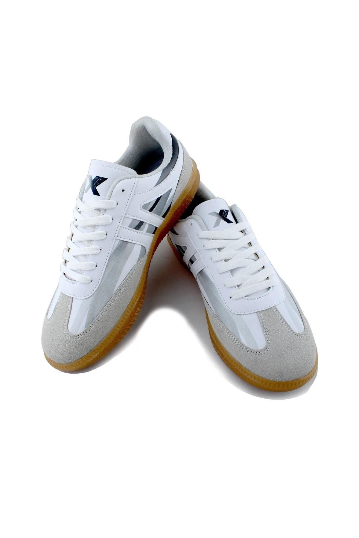 xson Dijital Baskı Unisex Beyaz-Füme Sneaker Ayakkabı