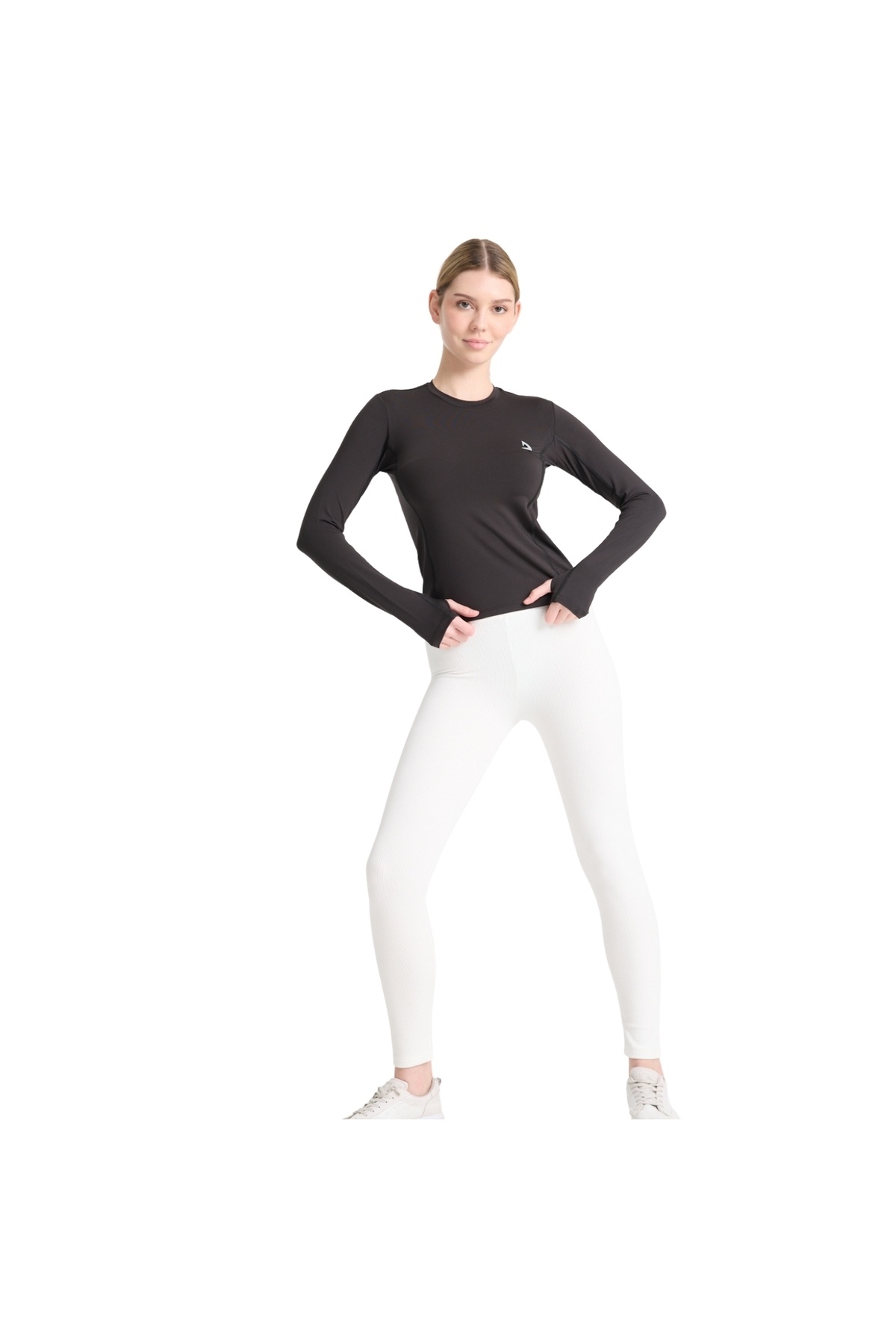 تي شيرت نسائي رياضي أسود مضغوط يسمح بمرور الهواء -...