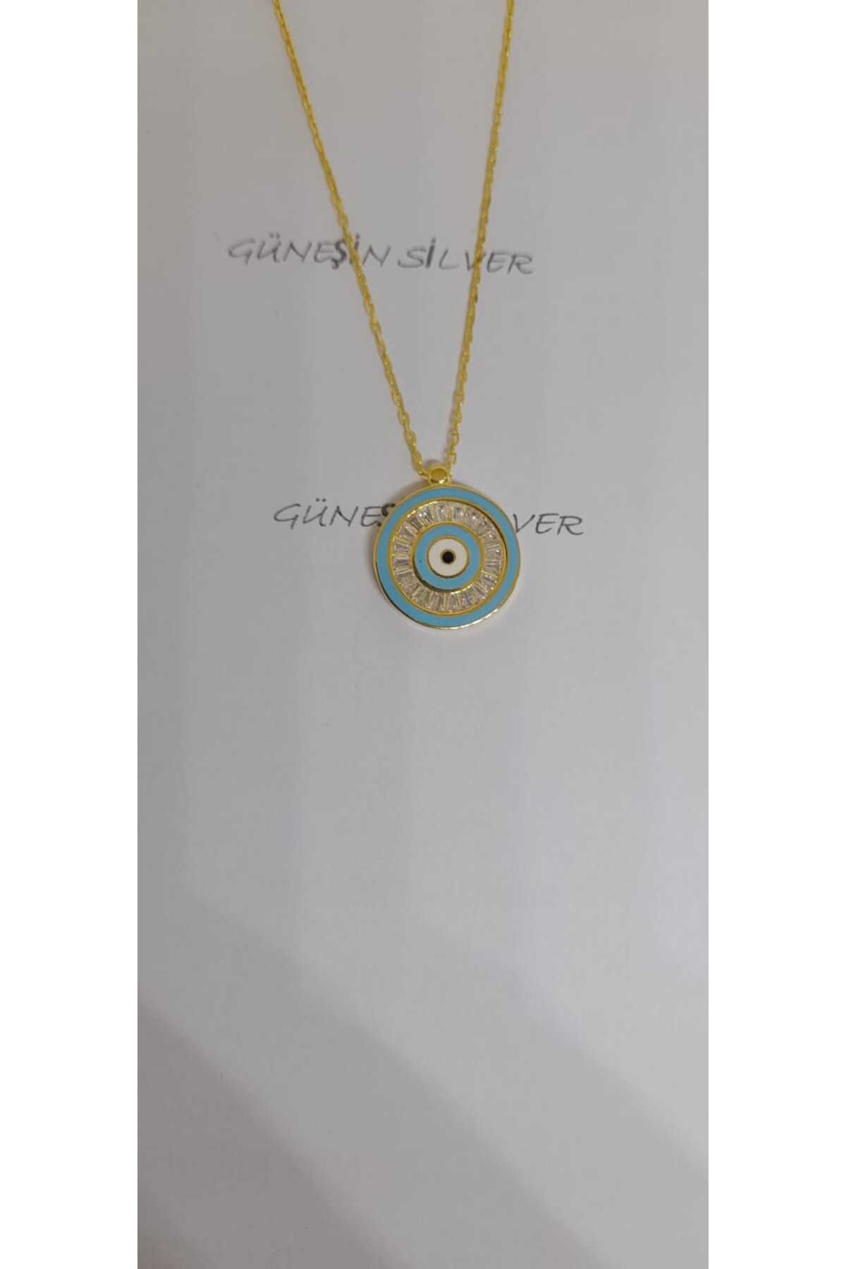 Güneşin Silver GÜMÜŞ MİNELİ VE ZİRKON TAŞLI KOLYE