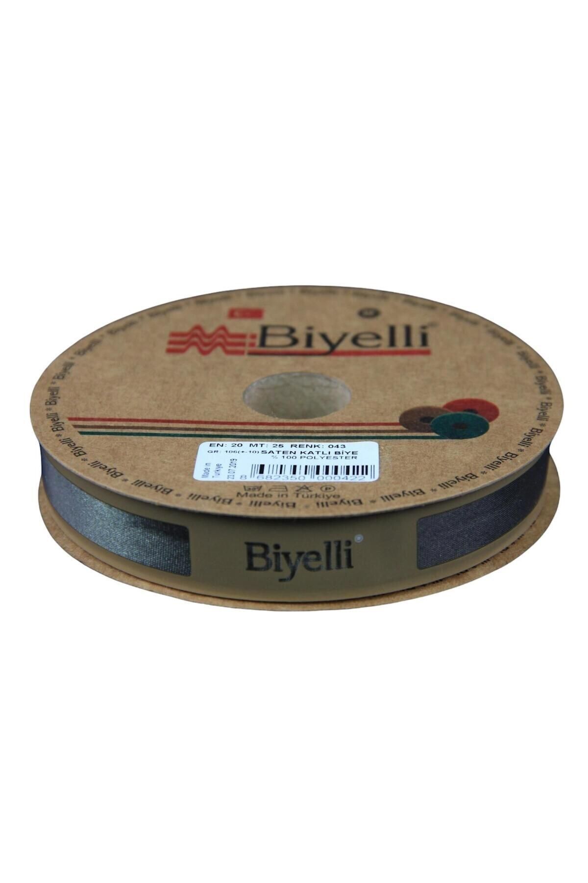 Vemora Biye Saten Katlı 043 Haki 2 cm 25 Metre %100 Polyester