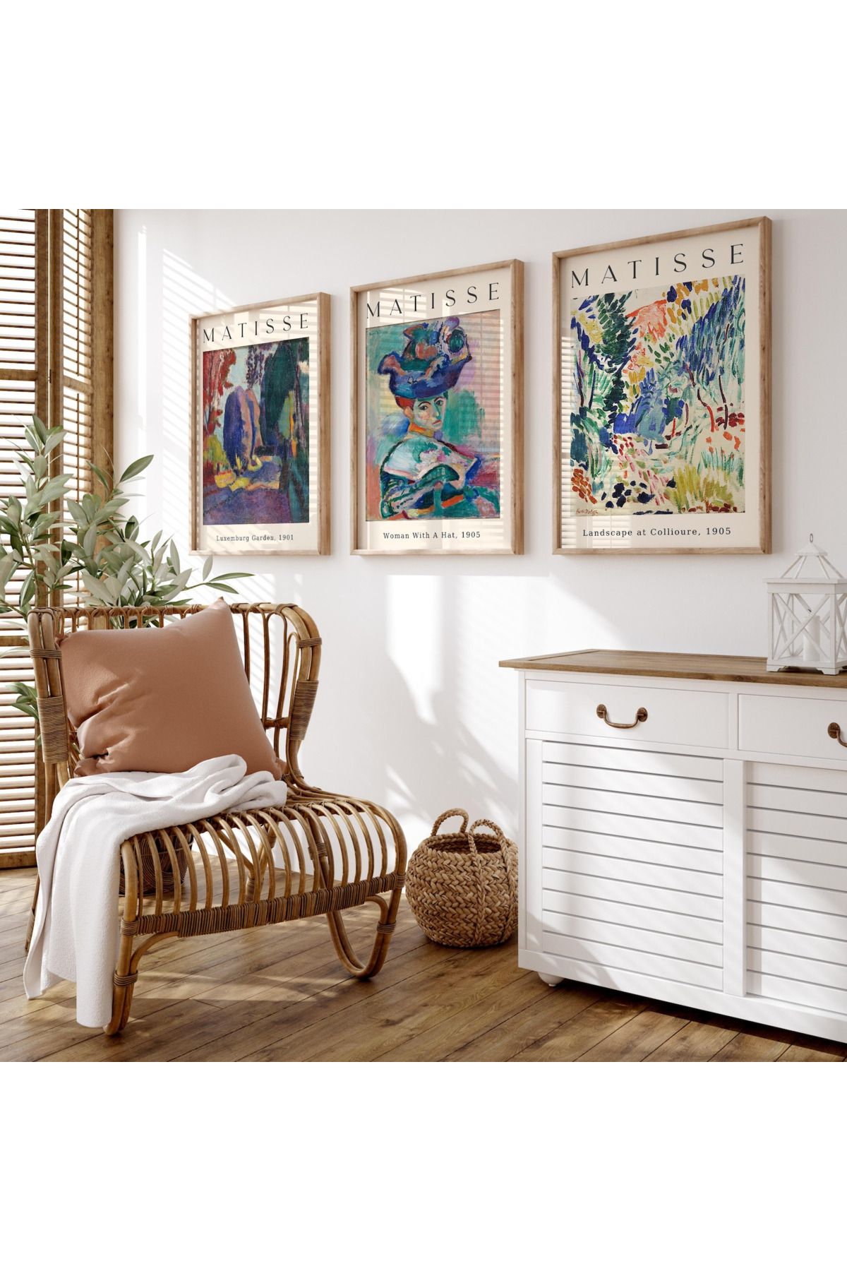 Tuba Decor 3 Parça Ahşap Çerçeve Görünümlü MDF Poster Tablo Seti