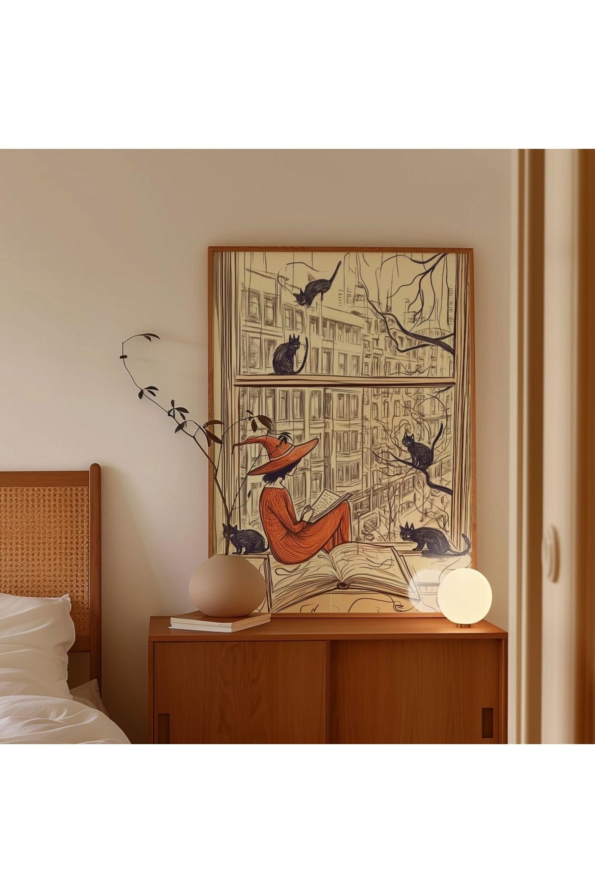 Dekorsiahome Tek Parça Ahşap Çerçeveli Oturma Odası Salon Mutfak Tablo TK0561