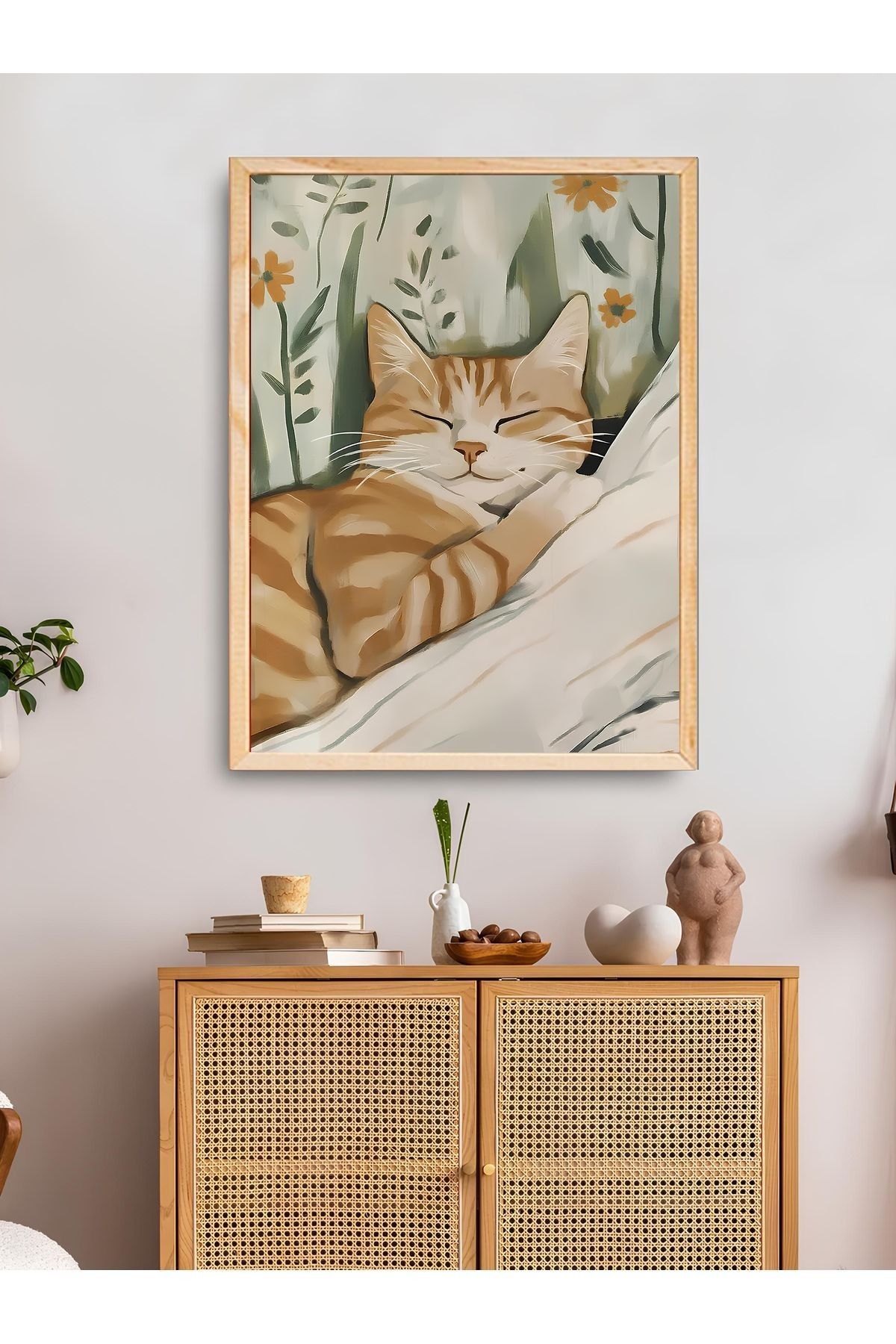 Dekorsiahome Tek Parça Ahşap Çerçeveli Oturma Odası Salon Mutfak Tablo TK0533