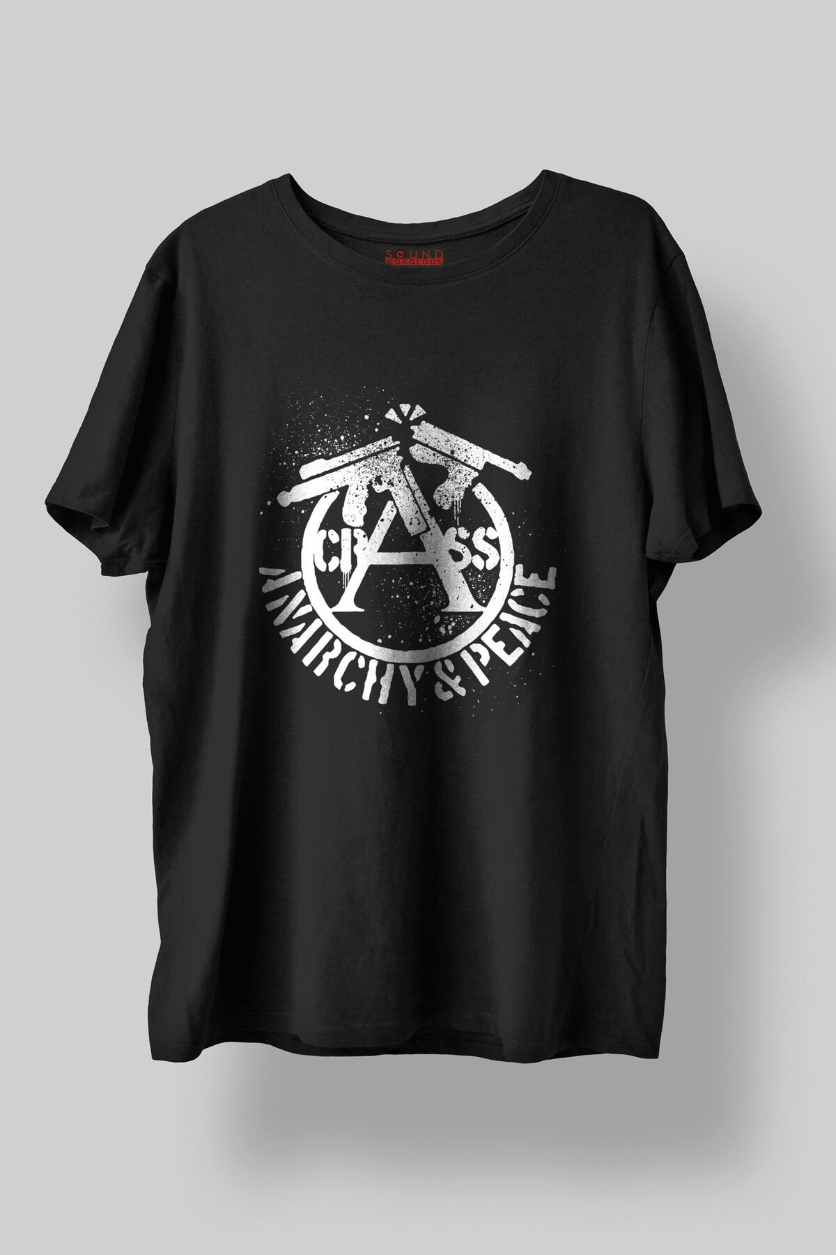Sound Gorgeous Crass Müzik Tasarımlı Baskılı Regular Fit Unisex Siyah T-Shirt %100 Pamuk Rahat Kalıp Tişört No:0111