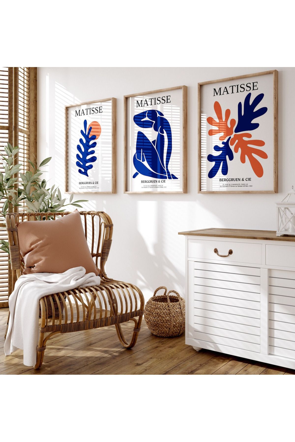 Tuba Decor 3 Parça Ahşap Çerçeve Görünümlü MDF Poster Tablo Seti