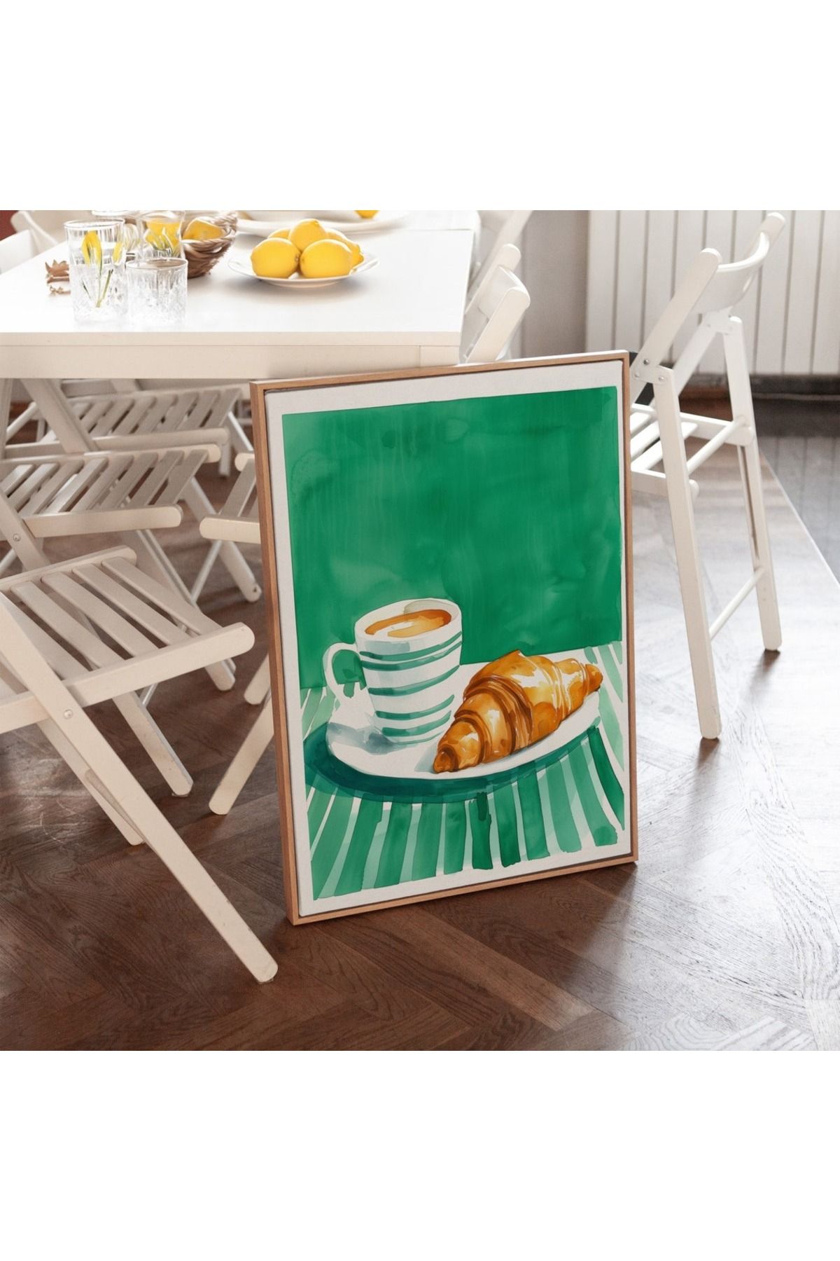Dekorsiahome Tek Parça Ahşap Çerçeveli Oturma Odası Salon Mutfak Tablo TK0547