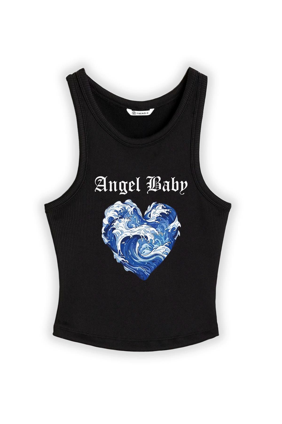 Trendiz Kadın Angel Baby Askılı Atlet Siyah 9013