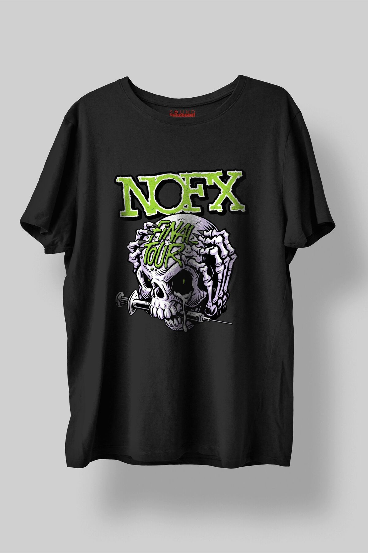 Sound Gorgeous NOFX Müzik Tasarımlı Baskılı Regular Fit Unisex Siyah T-Shirt %100 Pamuk Rahat Kalıp Tişört No:0263