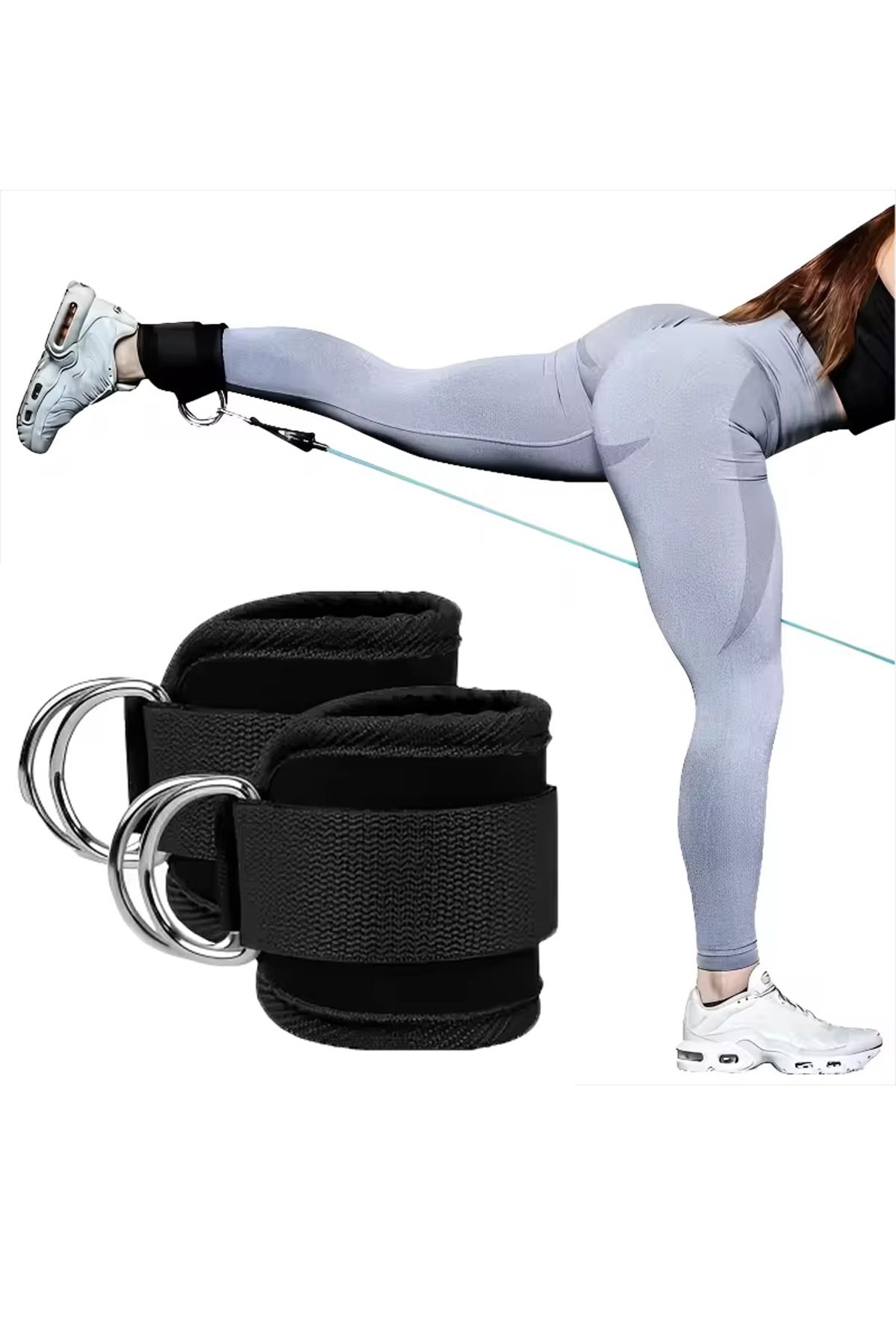 GAZELMANYA Ayak Kayışı Ankle Strap Bilek Kayışı Ayak Kayışı Fitness Çekiş Aparatı Direnç Ayak Çekme Aparatı