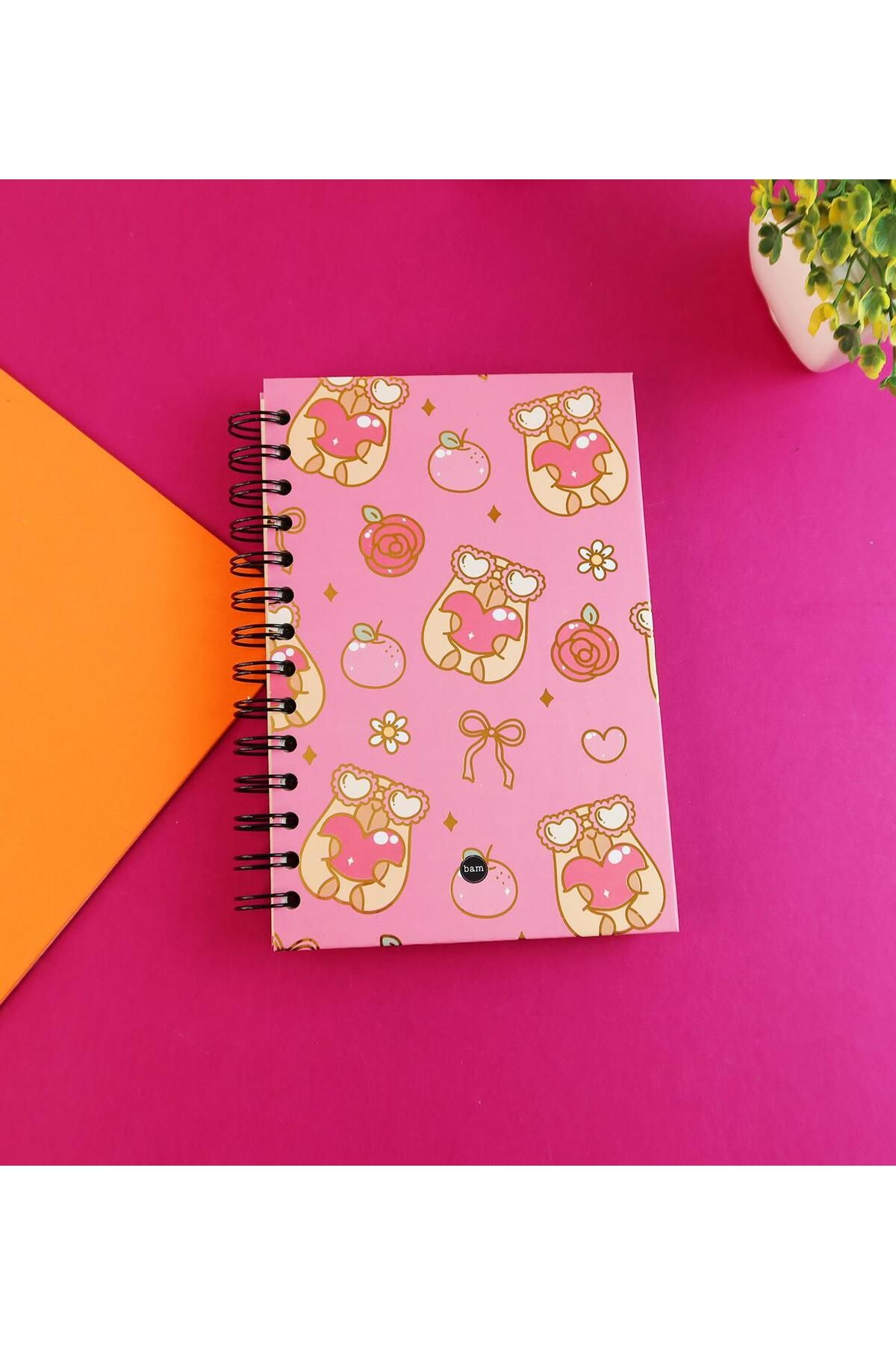Gift Moda Özel Tasarım Spiralli 15*21 cm Dot Defter, Eskiz Defteri, Doodle Book - 2 SAYFA STICKER HEDİYELİ